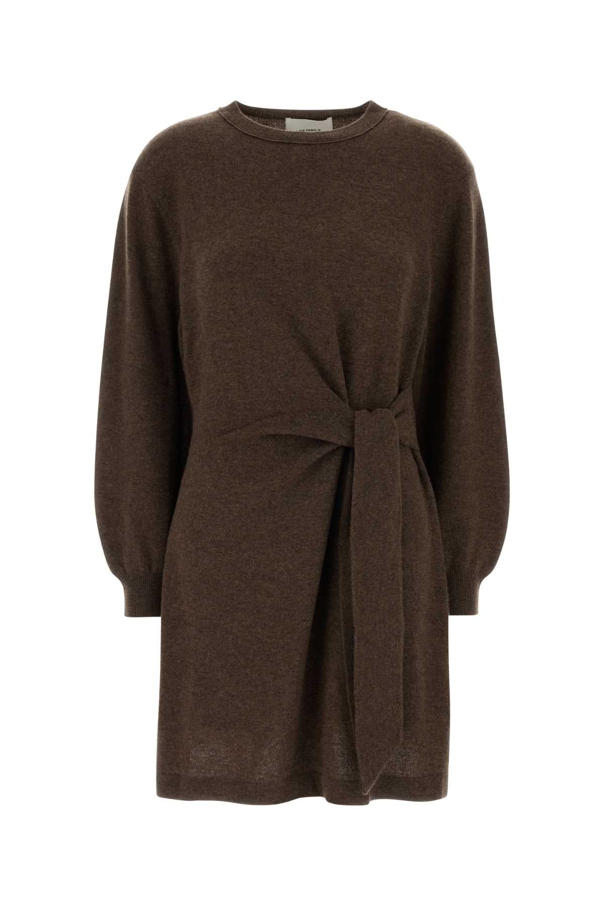 Lisa Yang Women Brown Cashmere Abrielle Sweater Dress LISA YANG