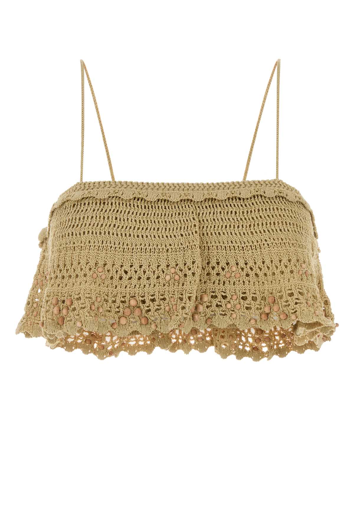 Isabel Marant Women Beige Crochet Oraviel Crop-Top ISABEL MARANT