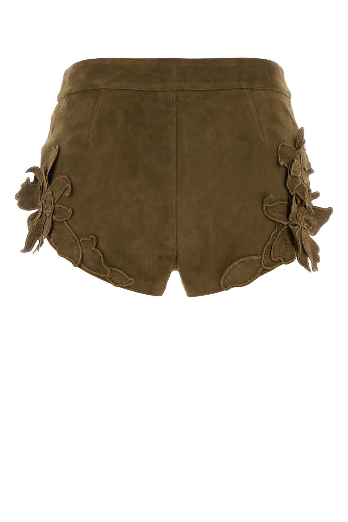 Isabel Marant Women Olive Green Suede Kevana Shorts ISABEL MARANT