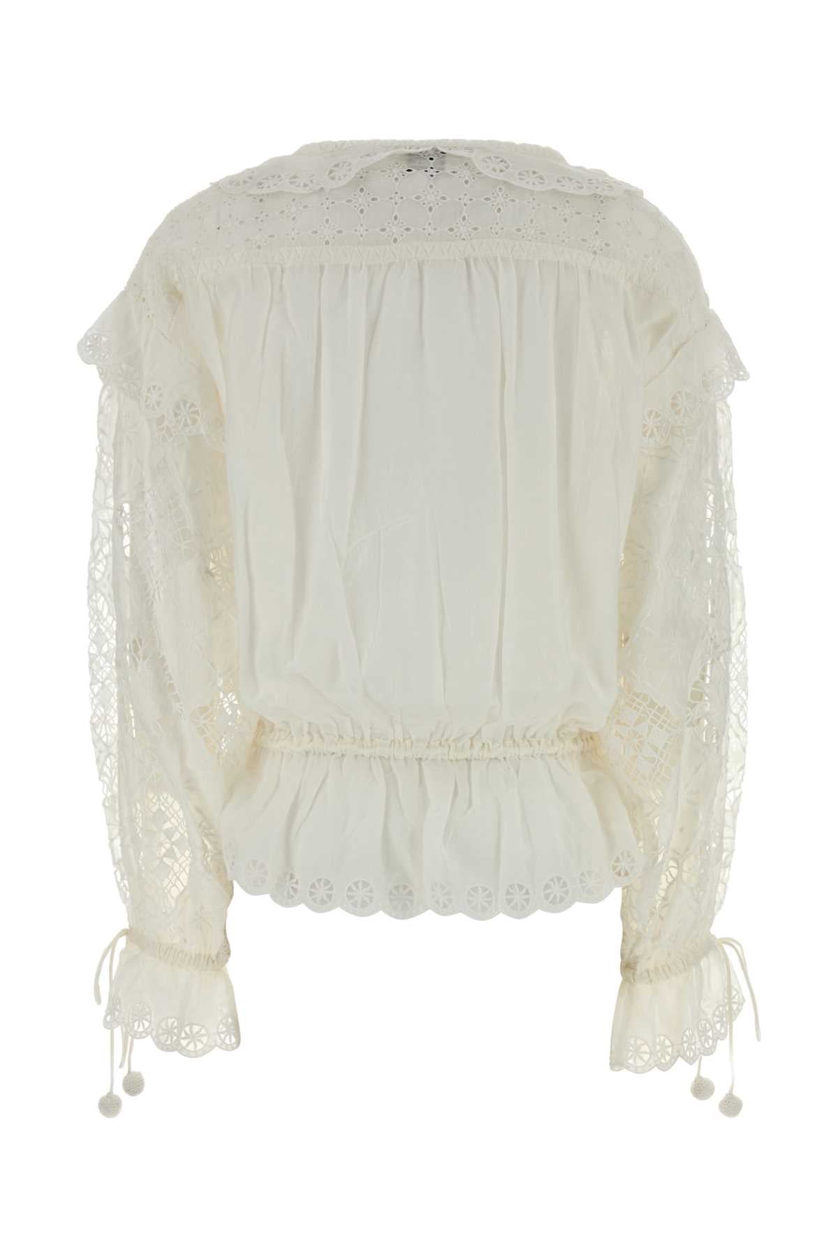 Isabel Marant Women White Cotton Blend Nowana Blouse ISABEL MARANT