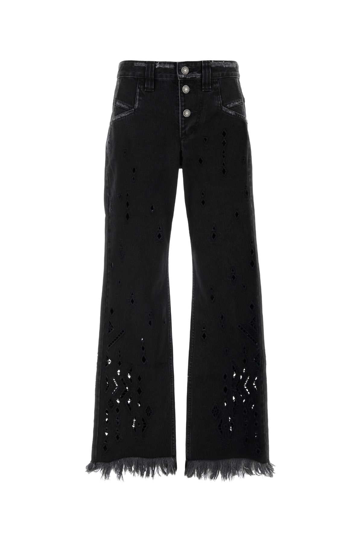 Isabel Marant Women Black Denim Amie Wide-Leg Jeans ISABEL MARANT