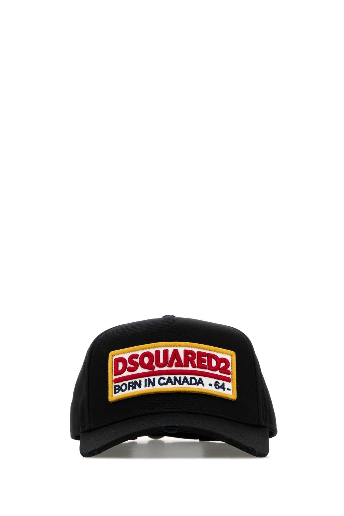 Dsquared Men Black Cotton Baseball Cap DSQUARED2
