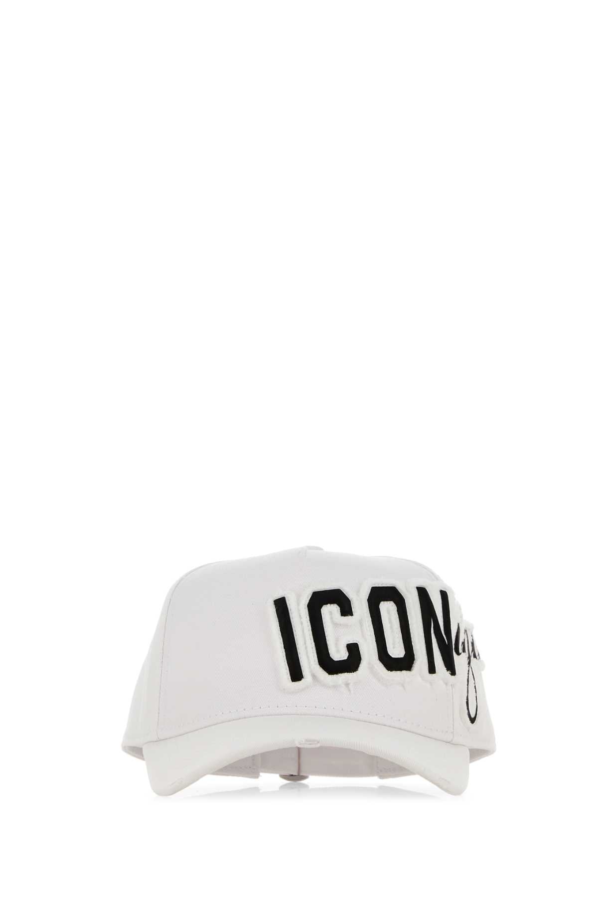 Dsquared Men White Cotton Baseball Cap DSQUARED2