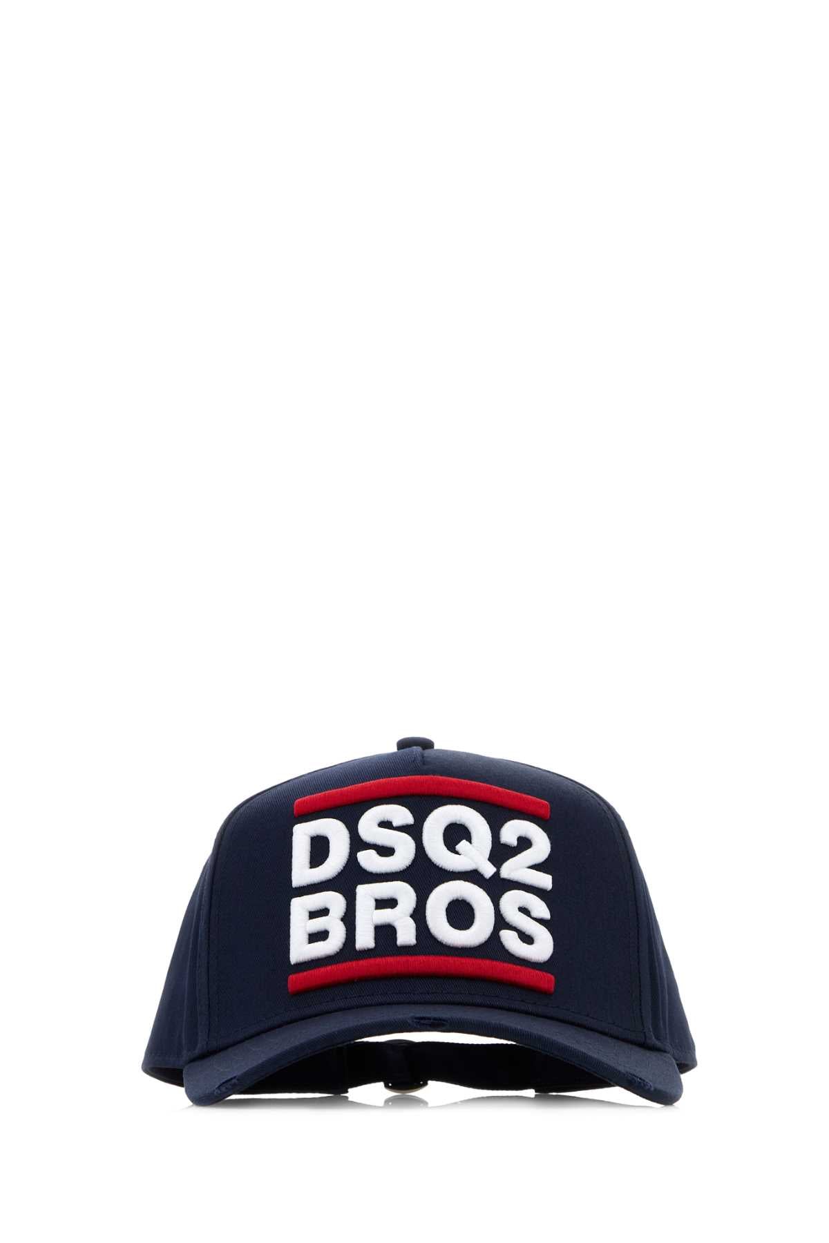 Dsquared Men Midnight Blue Cotton Baseball Cap DSQUARED2