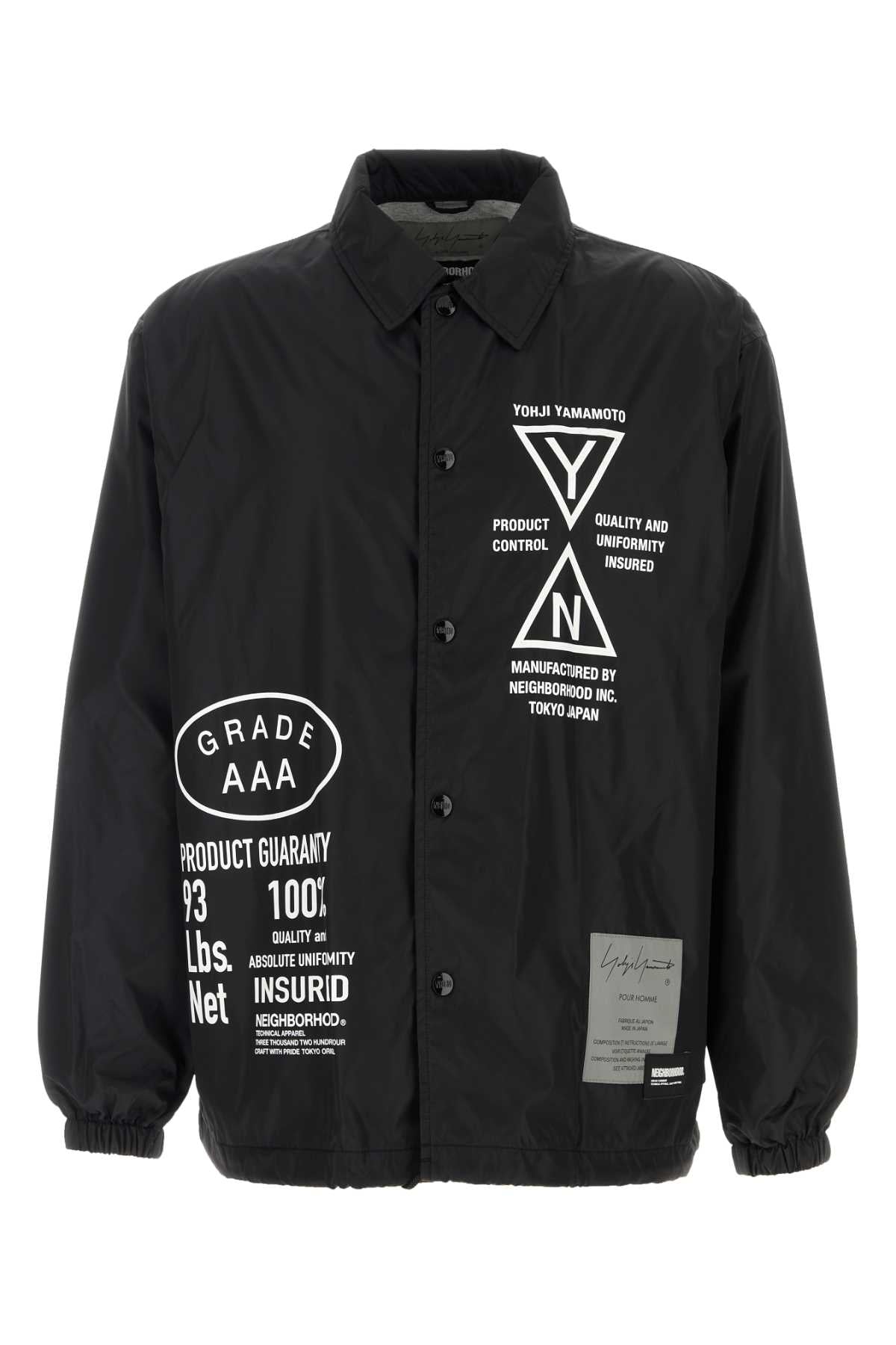 Yohji Yamamoto Men Black Nylon Yohji Yamamoto X Neighborhood Windbreaker YOHJI YAMAMOTO