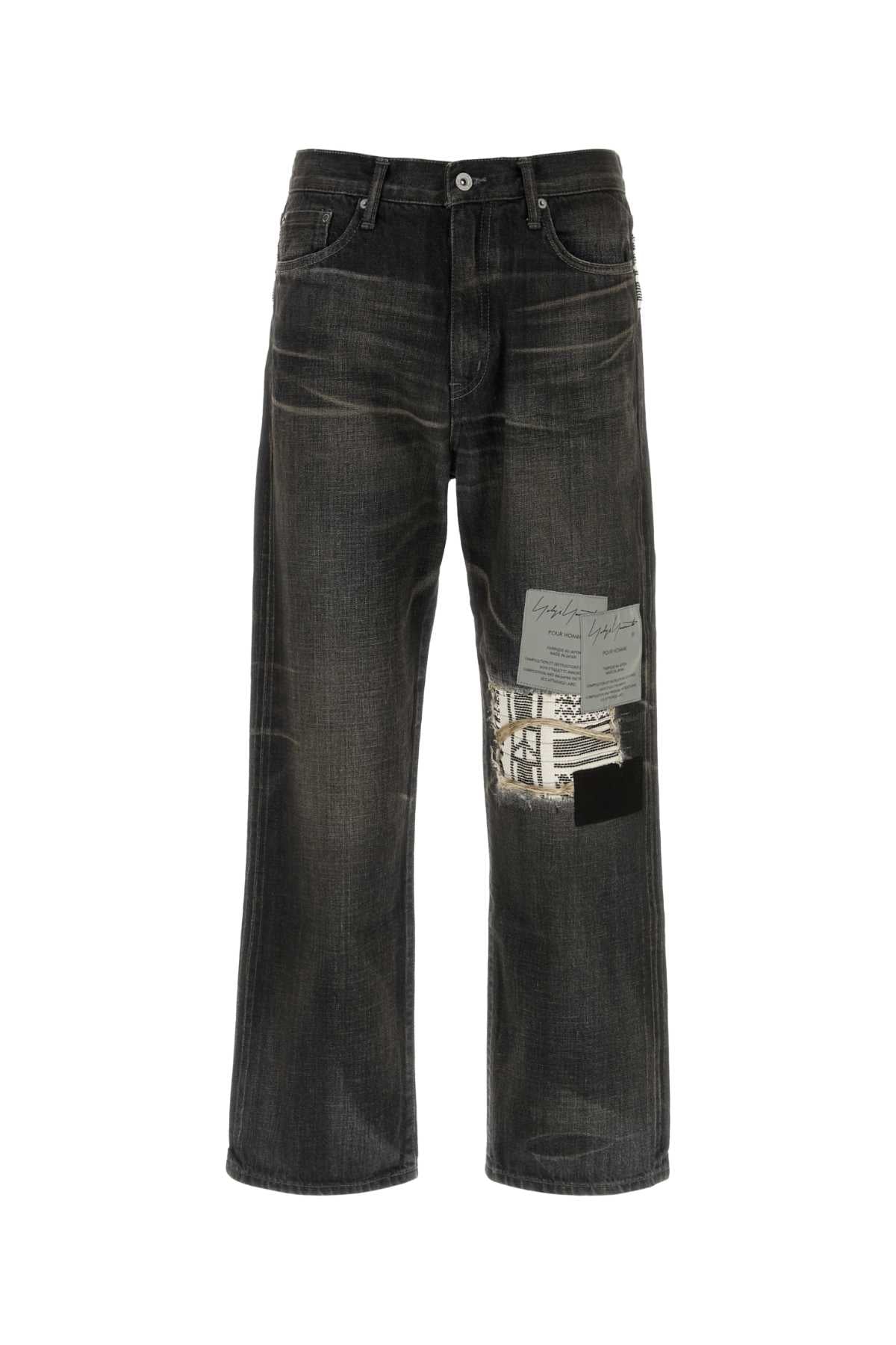 Yohji Yamamoto Men Black Denim Jeans YOHJI YAMAMOTO