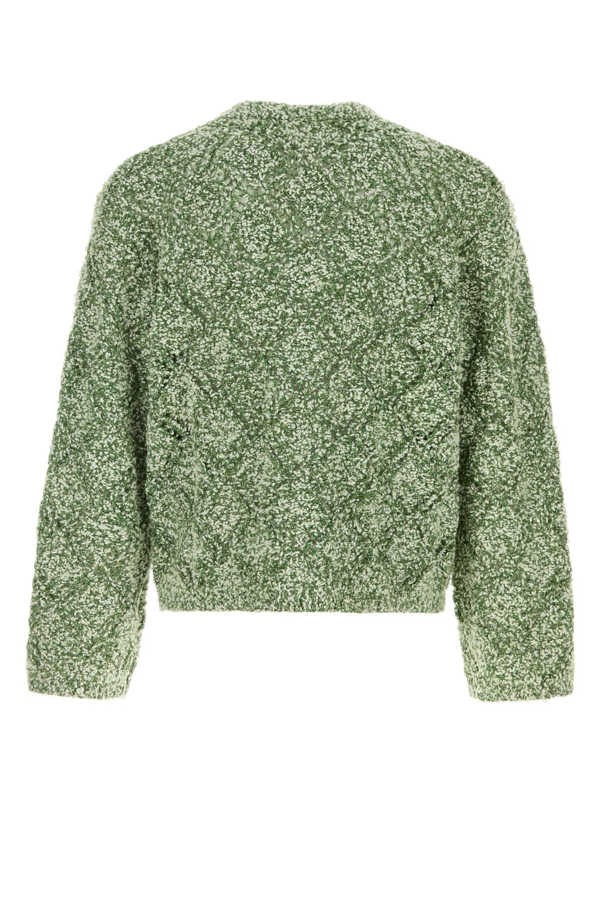 Sefr Men Melange Green Wool Blend Oversize Abain Cardigan SEFR