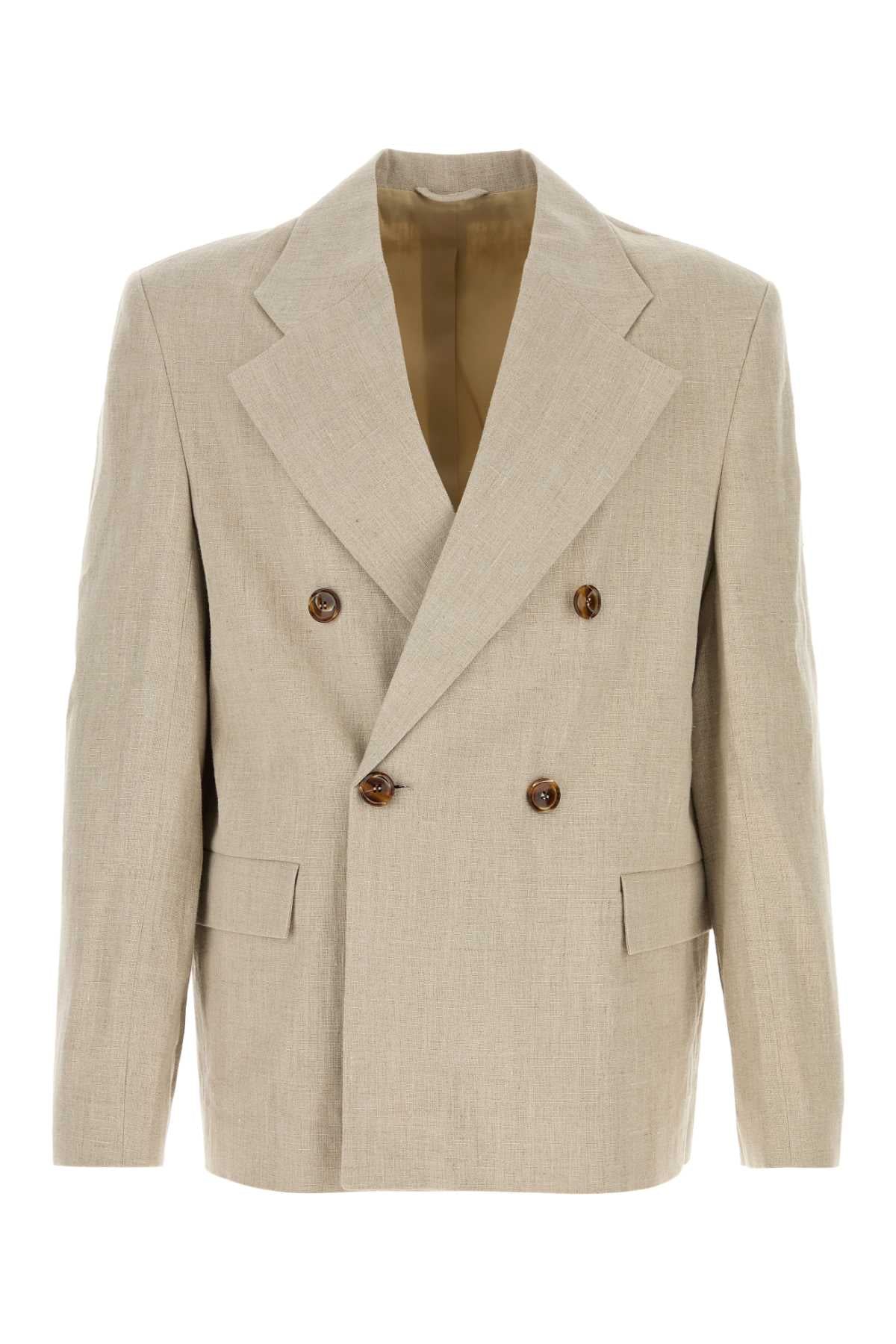 Sefr Men Beige Linen Donovan Blazer SEFR