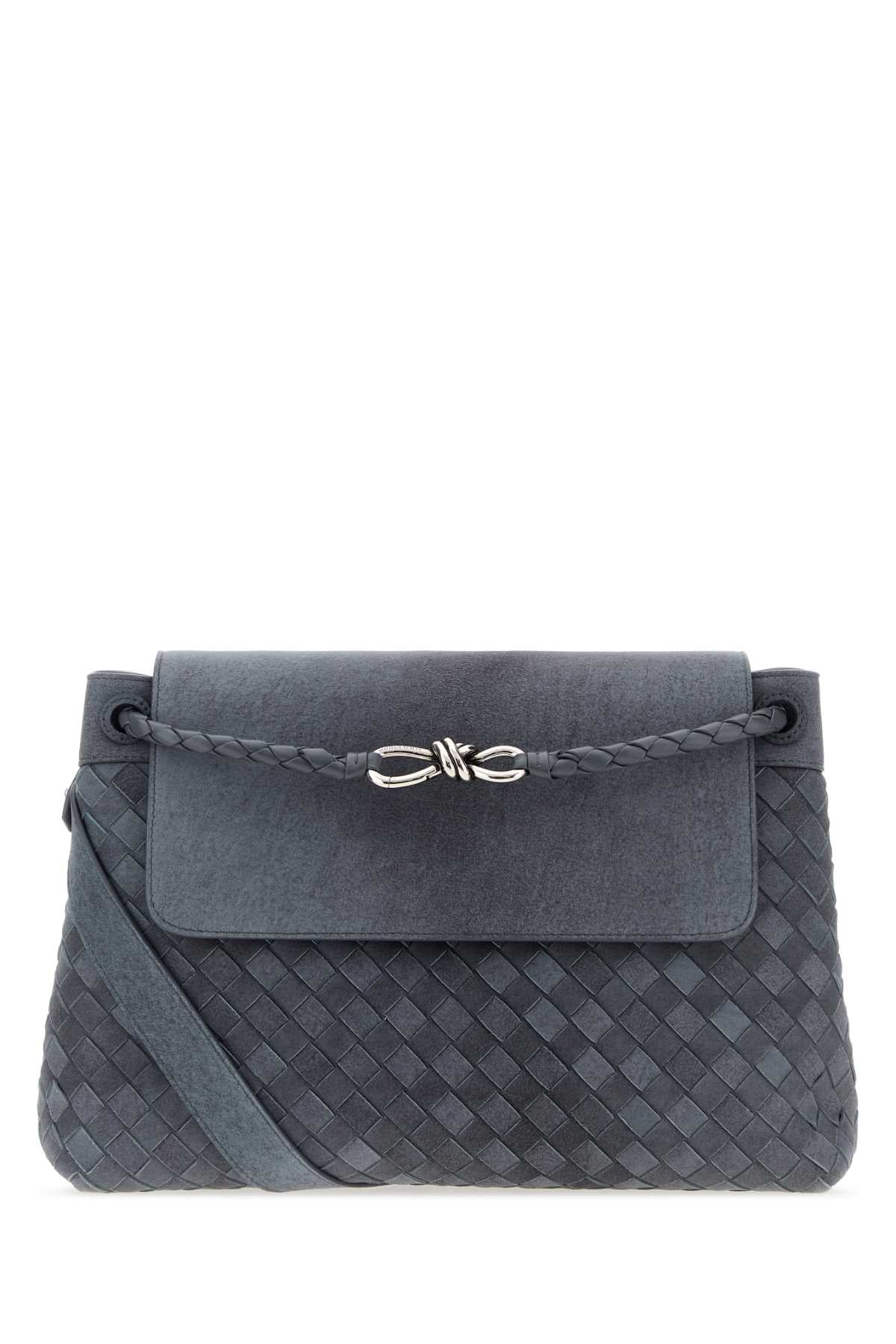 Bottega Veneta Men Air Force Blue Suede Andiamo Messenger Shopping Bag BOTTEGA VENETA