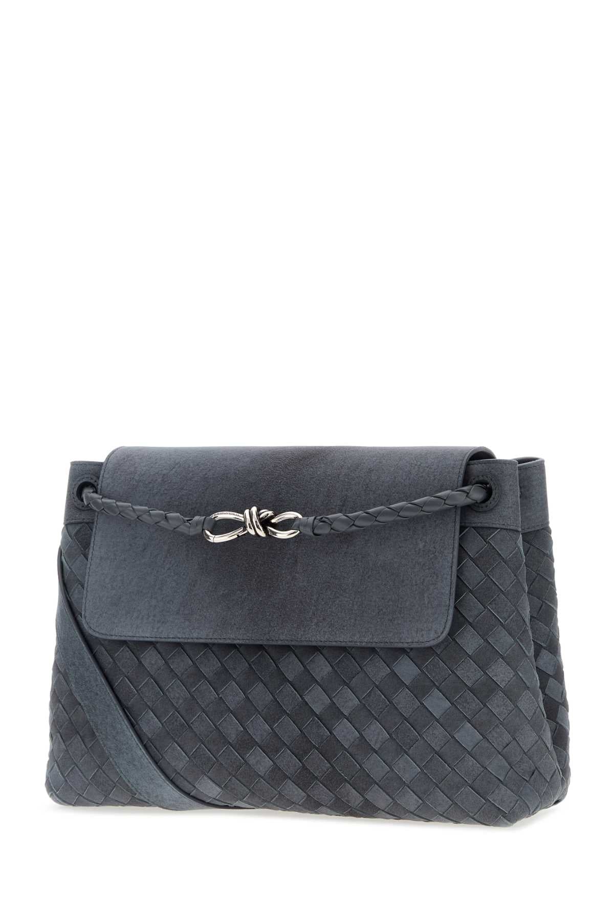 Bottega Veneta Men Air Force Blue Suede Andiamo Messenger Shopping Bag BOTTEGA VENETA