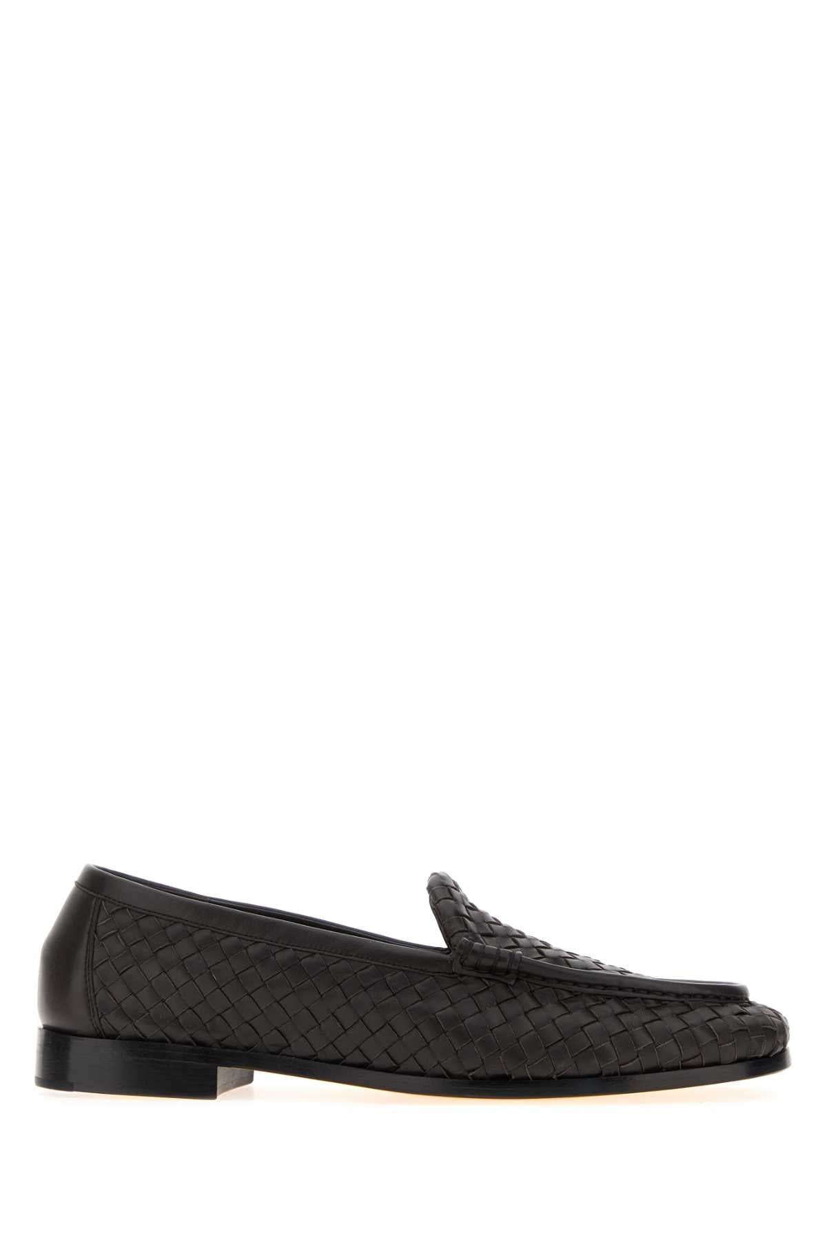 Bottega Veneta Men Dark Brown Leather Silenzio Loafers BOTTEGA VENETA