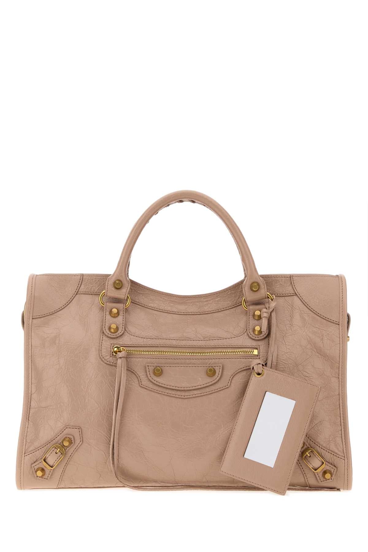 Balenciaga Women Antiqued Pink Leather Medium Le City Handbag BALENCIAGA