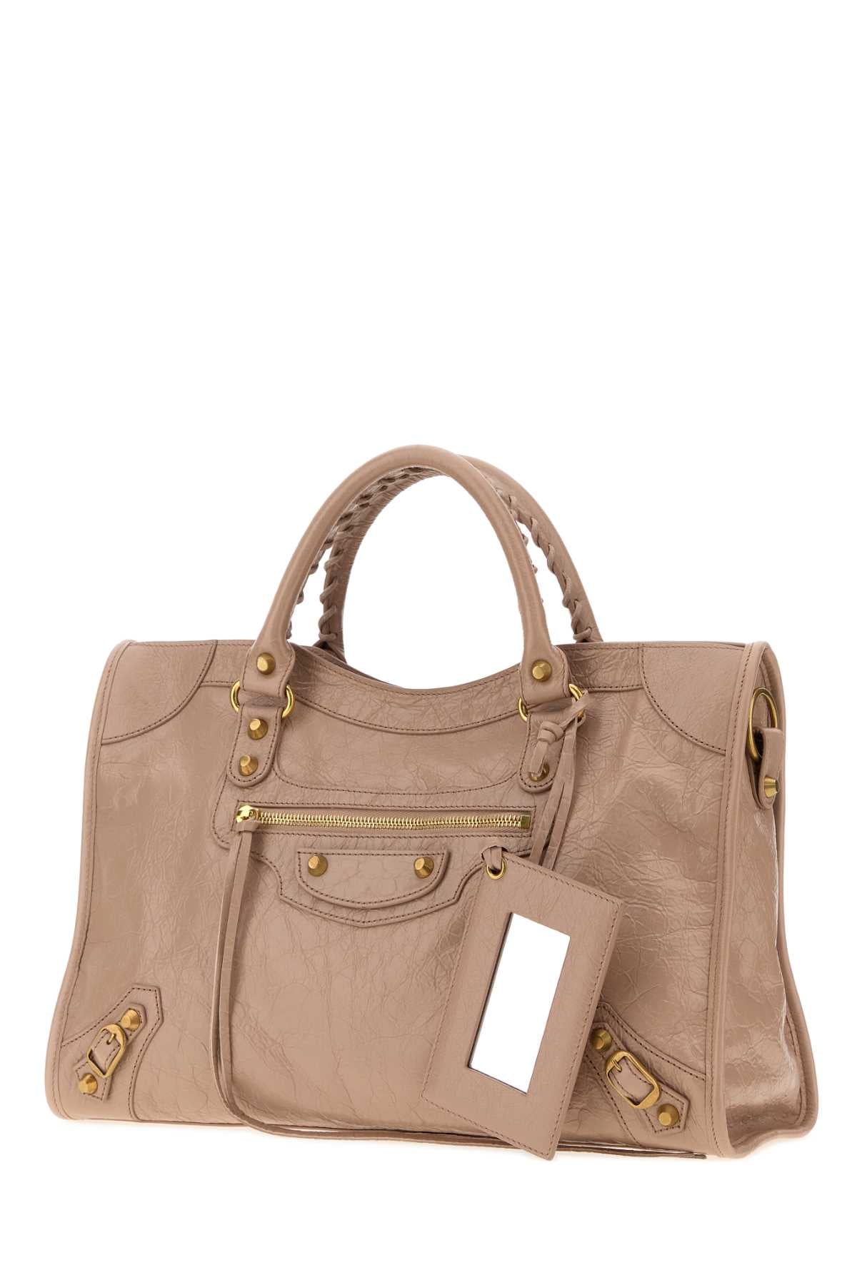 Balenciaga Women Antiqued Pink Leather Medium Le City Handbag BALENCIAGA