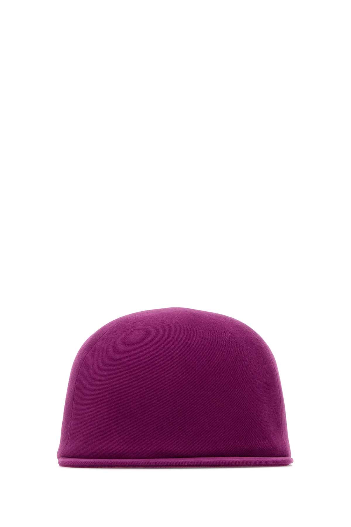Balenciaga Women Purple Twill Baseball Cap BALENCIAGA