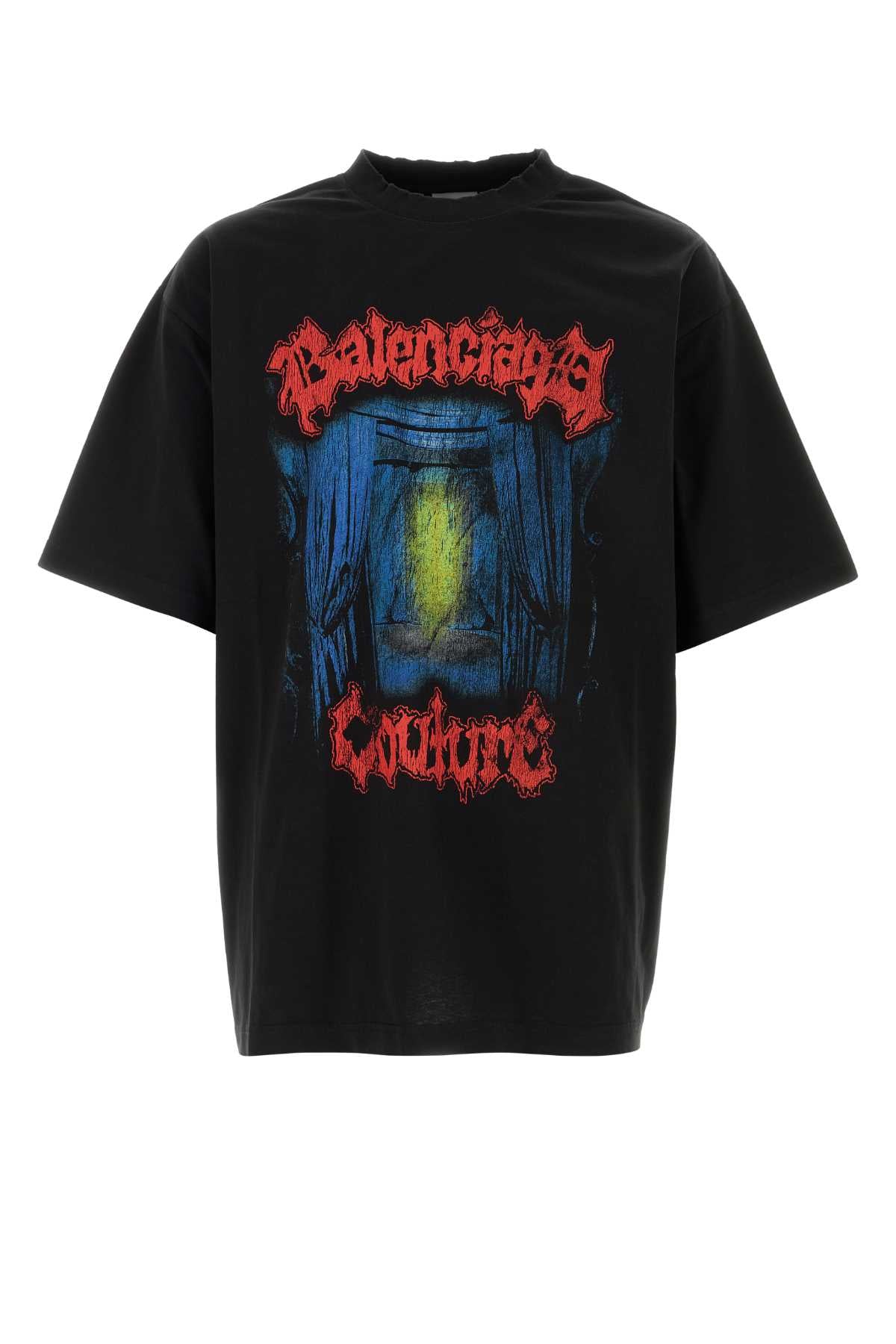 Balenciaga Men Black Cotton Oversize T-Shirt BALENCIAGA