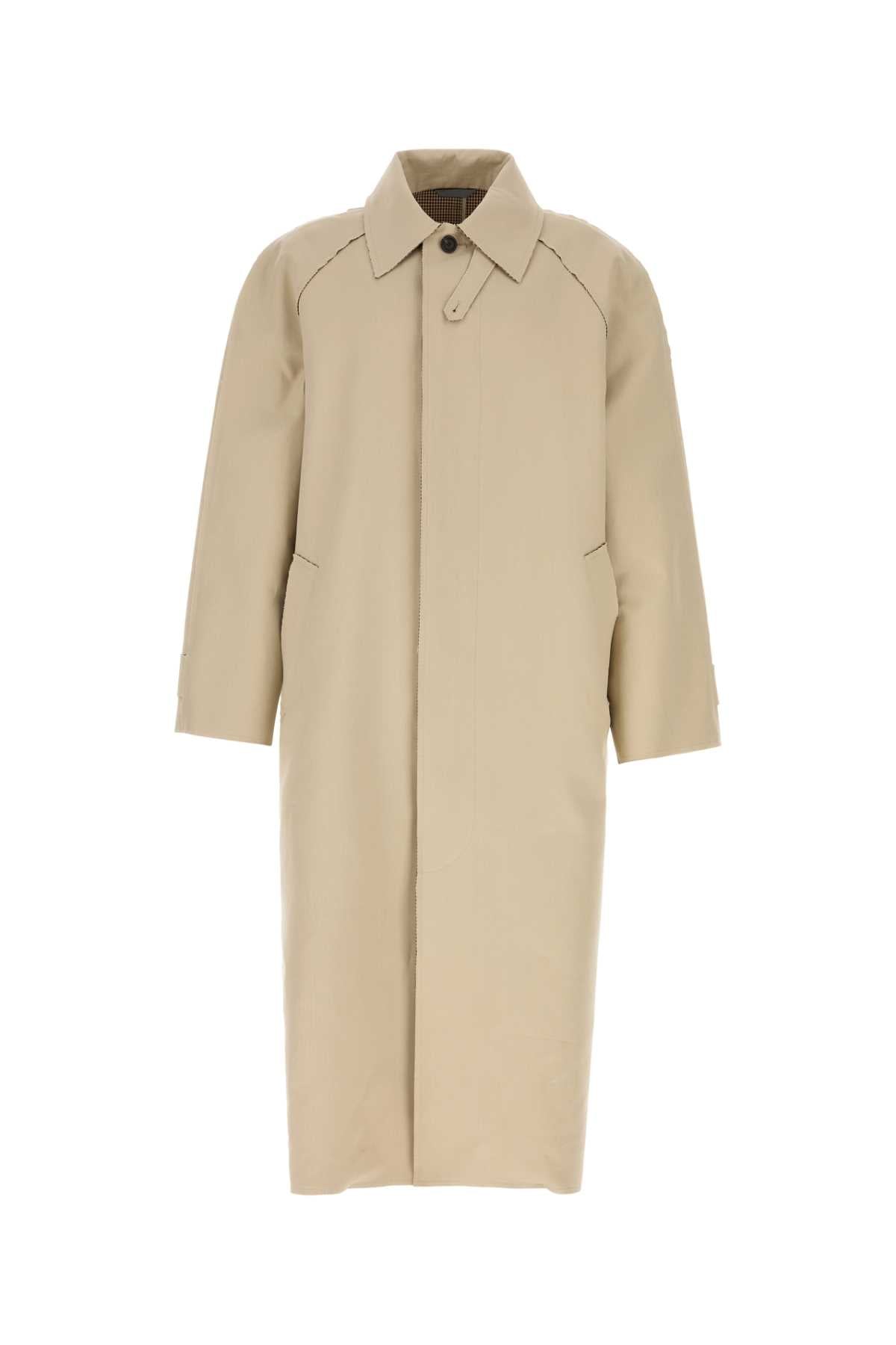 Balenciaga Men Beige Cotton Trench Coat BALENCIAGA