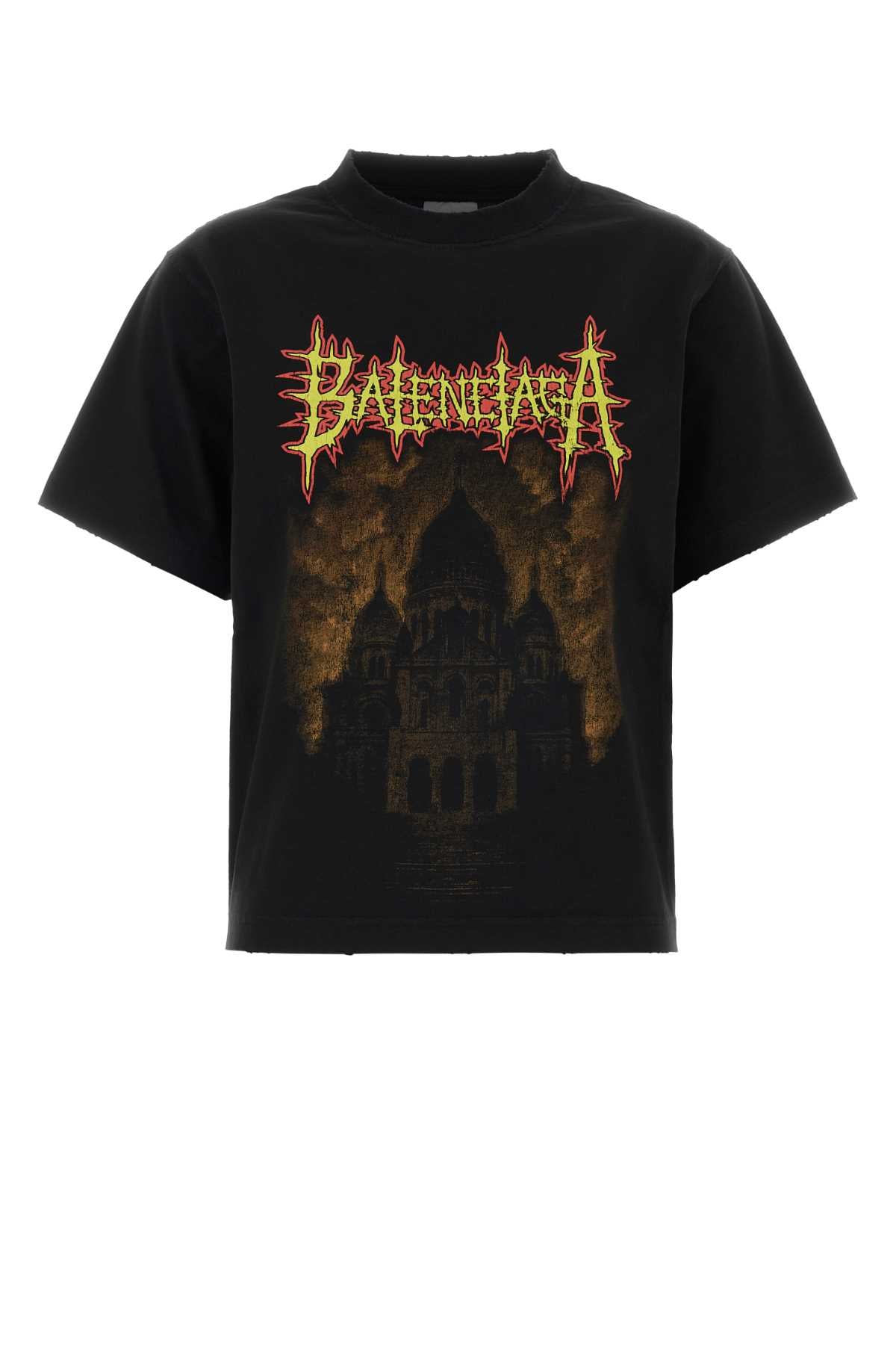 Balenciaga Women Black Cotton T-Shirt BALENCIAGA