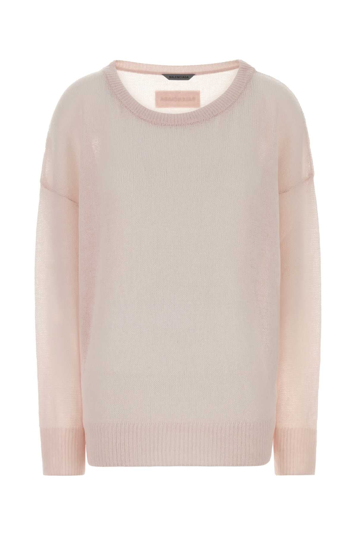 Balenciaga Women Pastel Pink Cashmere Oversize Sweater BALENCIAGA
