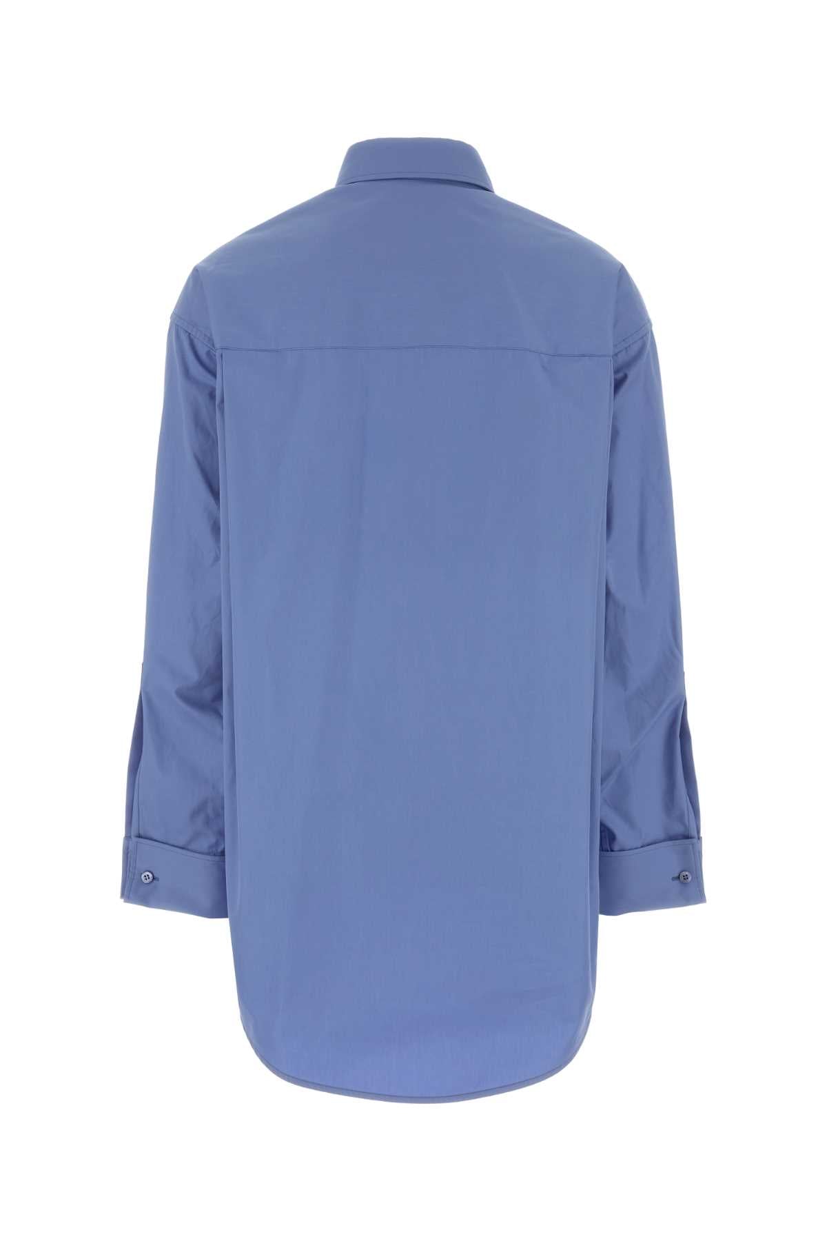 Balenciaga Women Cerulean Poplin Shirt BALENCIAGA