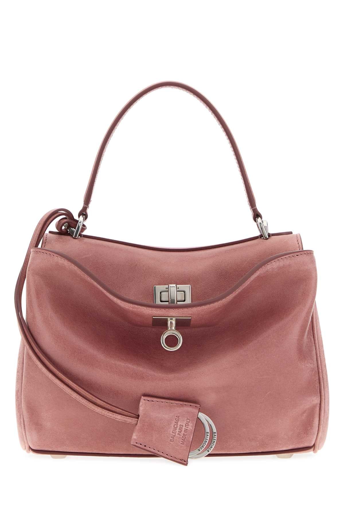 Balenciaga Women Dark Pink Leather Mini Rodeo Handbag BALENCIAGA