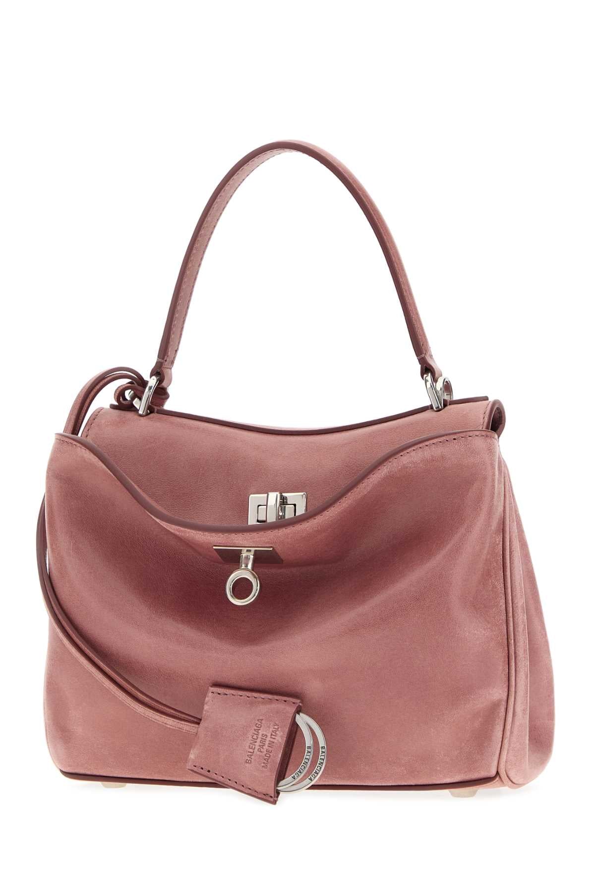 Balenciaga Women Dark Pink Leather Mini Rodeo Handbag BALENCIAGA
