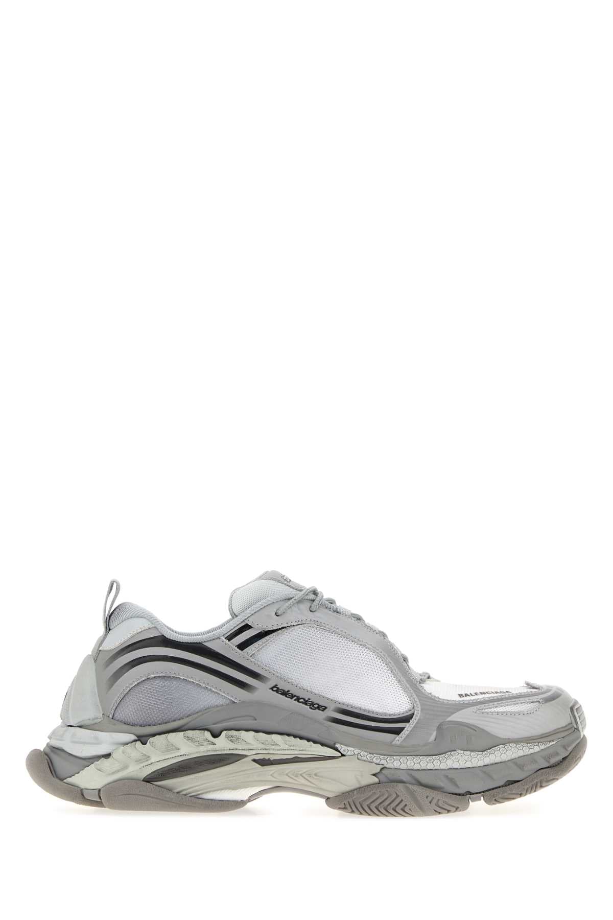 Balenciaga Men Grey Fabric And Rubber Triples.2 Sneakers BALENCIAGA
