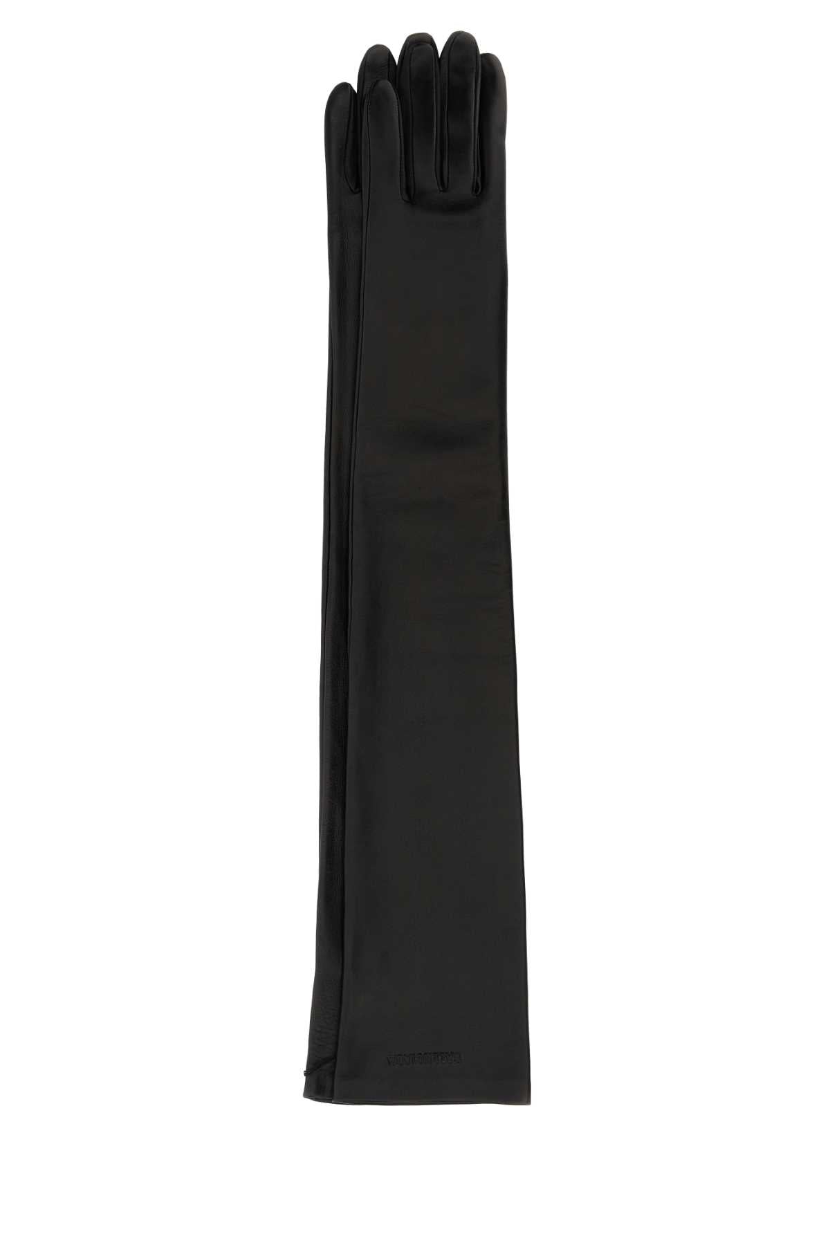 Balenciaga Women Black Leather Gloves BALENCIAGA