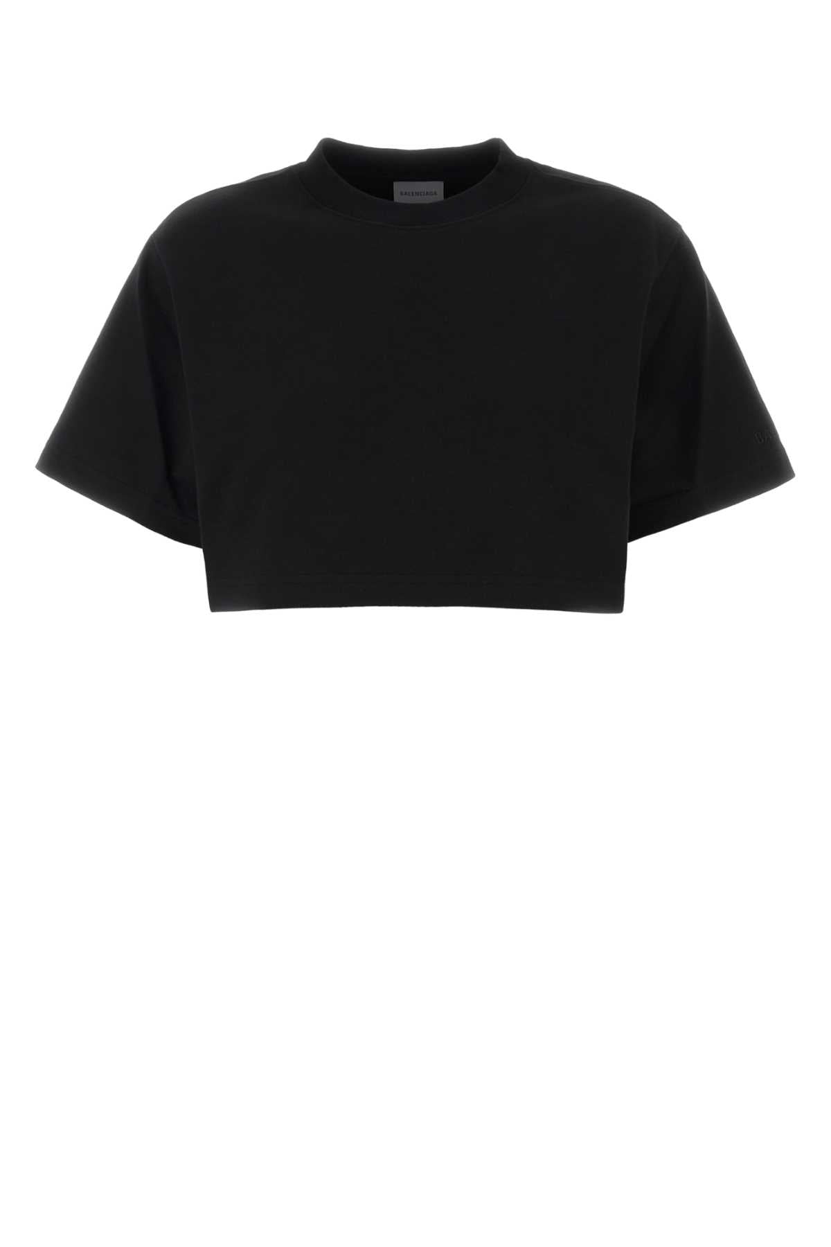 Balenciaga Women Black Cotton Blend T-Shirt BALENCIAGA