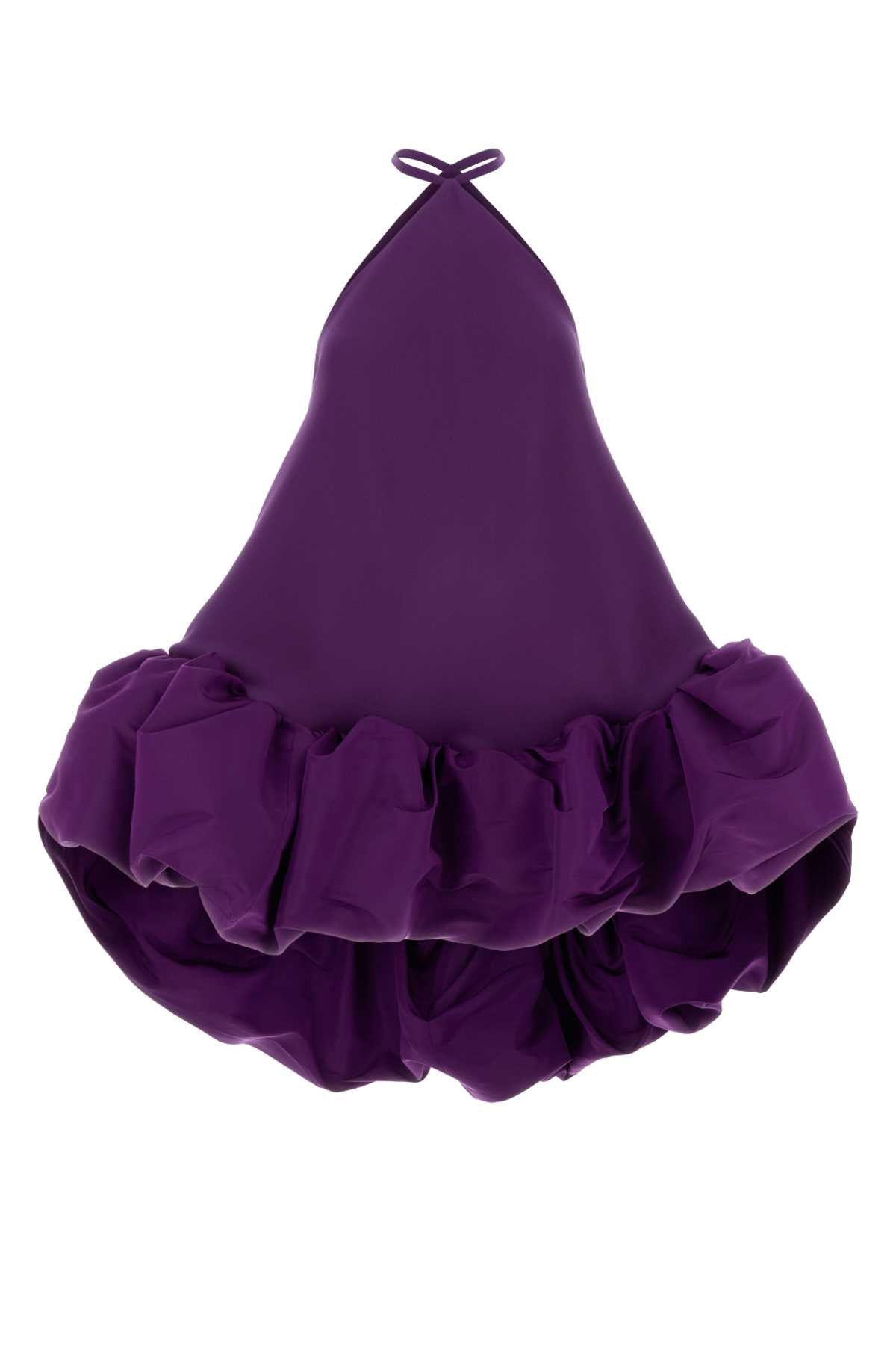 Balenciaga Women Purple Crepe Mini Dress BALENCIAGA