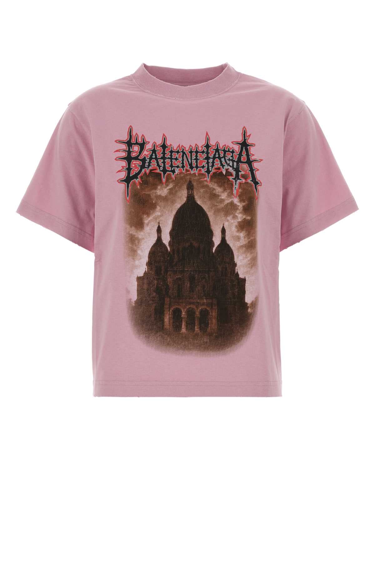 Balenciaga Women Pink Cotton T-Shirt BALENCIAGA