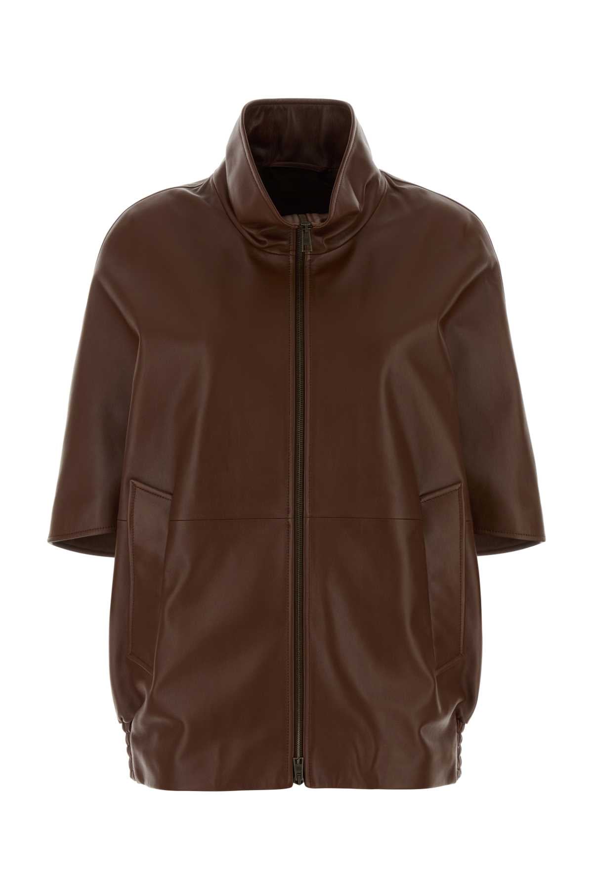 Balenciaga Women Brown Leather Jacket BALENCIAGA