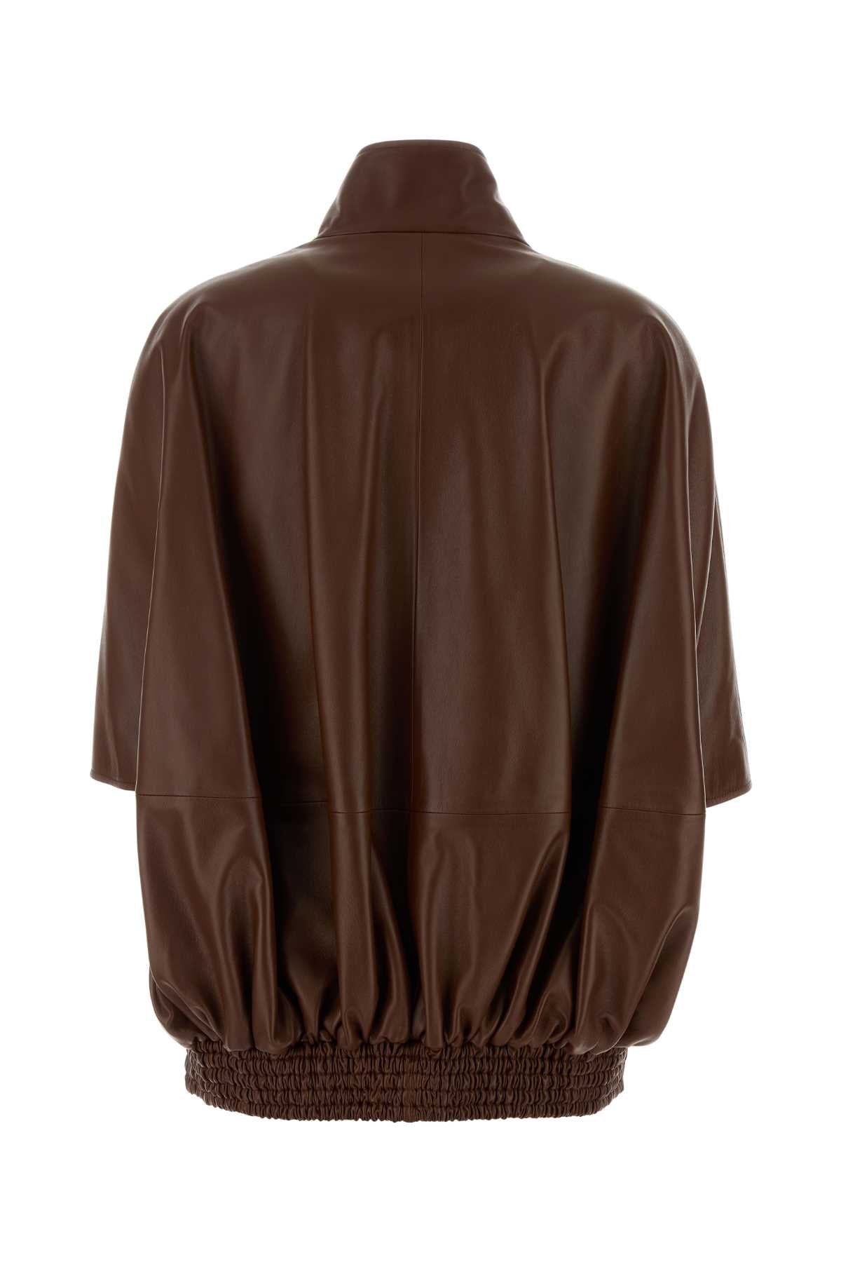 Balenciaga Women Brown Leather Jacket BALENCIAGA