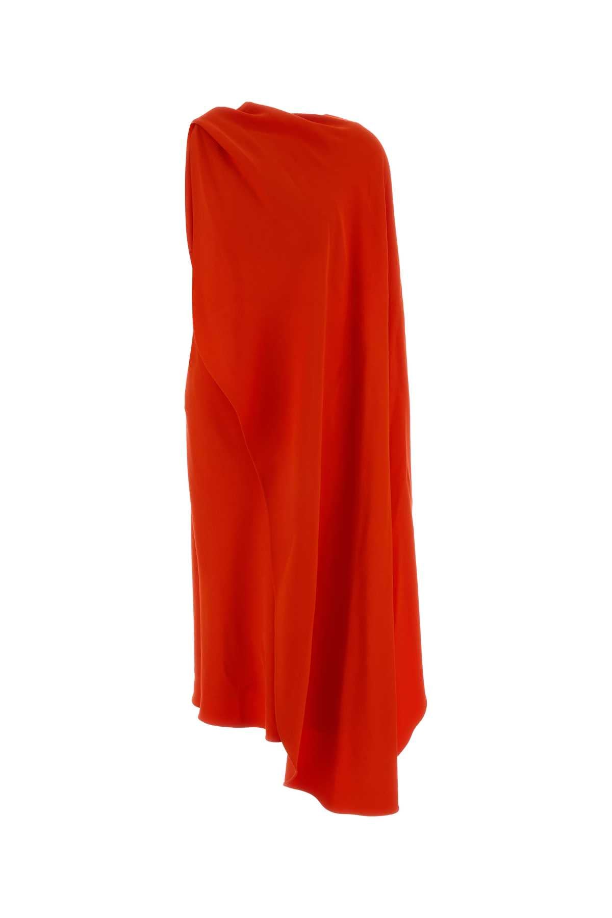 Balenciaga Women Coral Crepe Long Dress BALENCIAGA