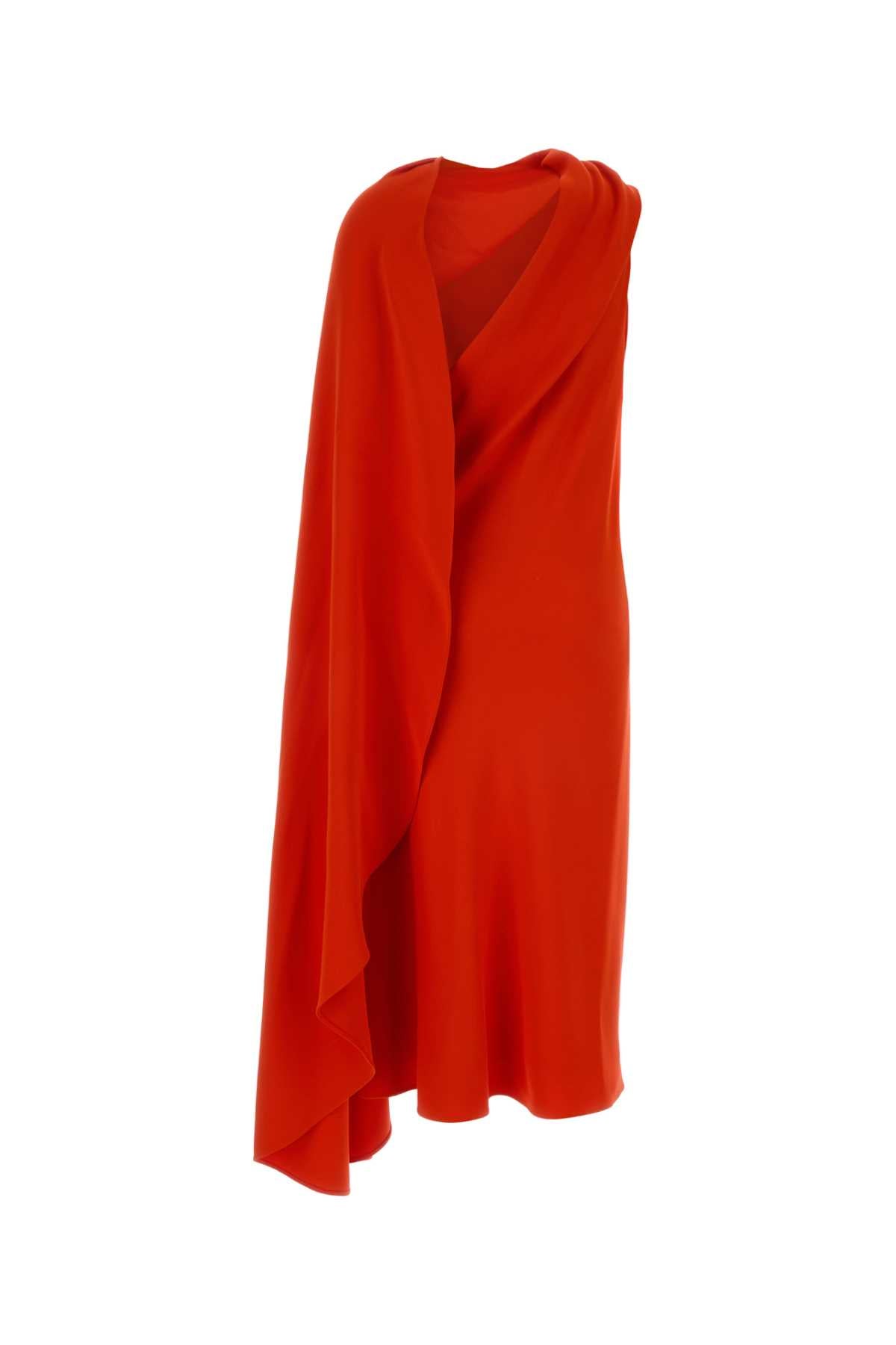 Balenciaga Women Coral Crepe Long Dress BALENCIAGA