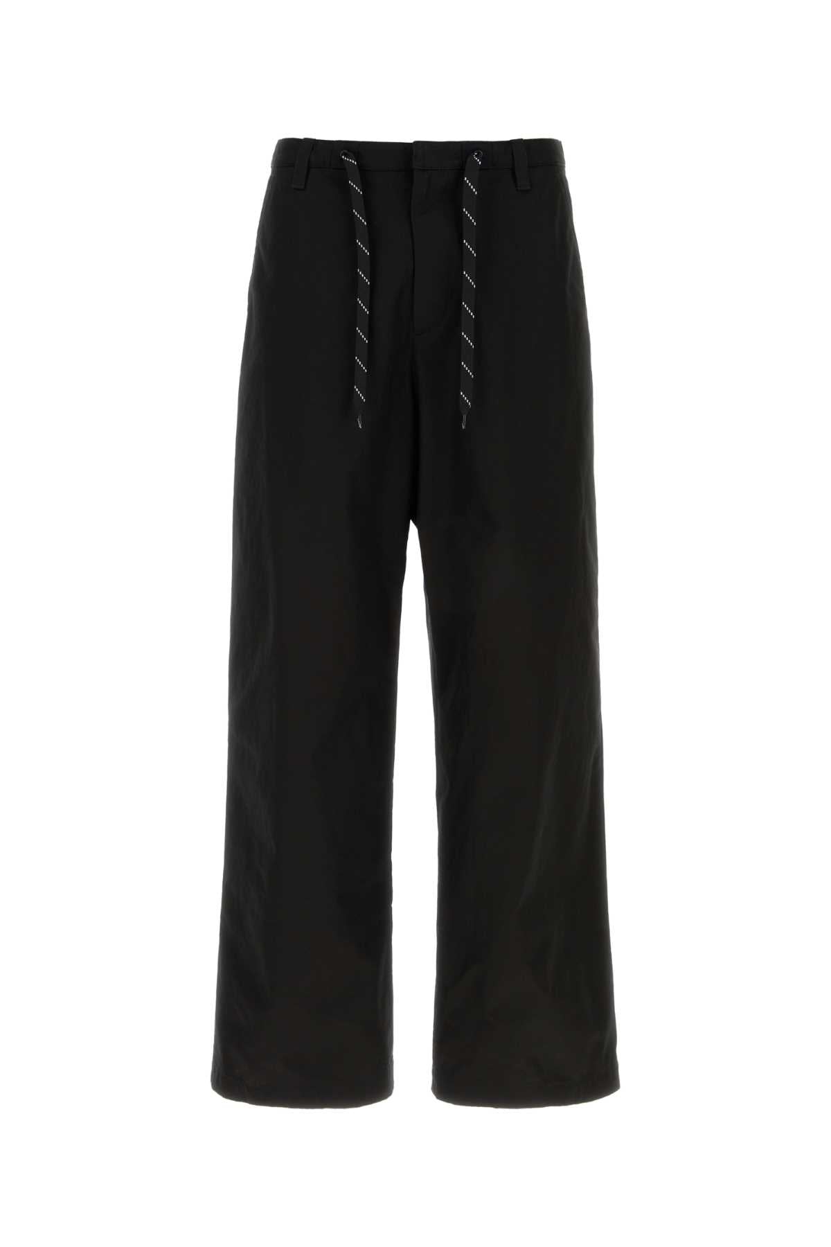 Balenciaga Men Black Cotton Wide-Leg Pant BALENCIAGA