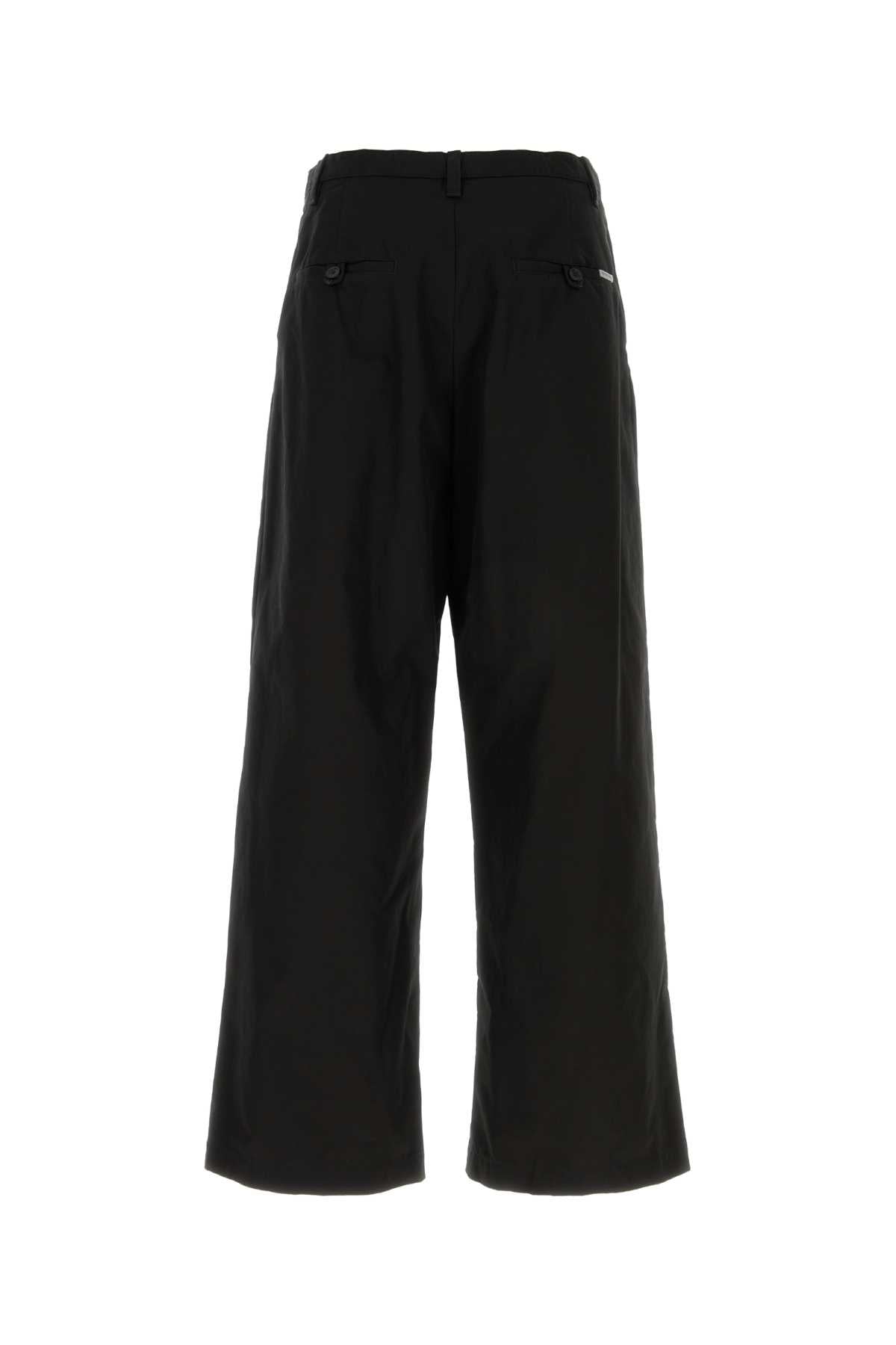 Balenciaga Men Black Cotton Wide-Leg Pant BALENCIAGA