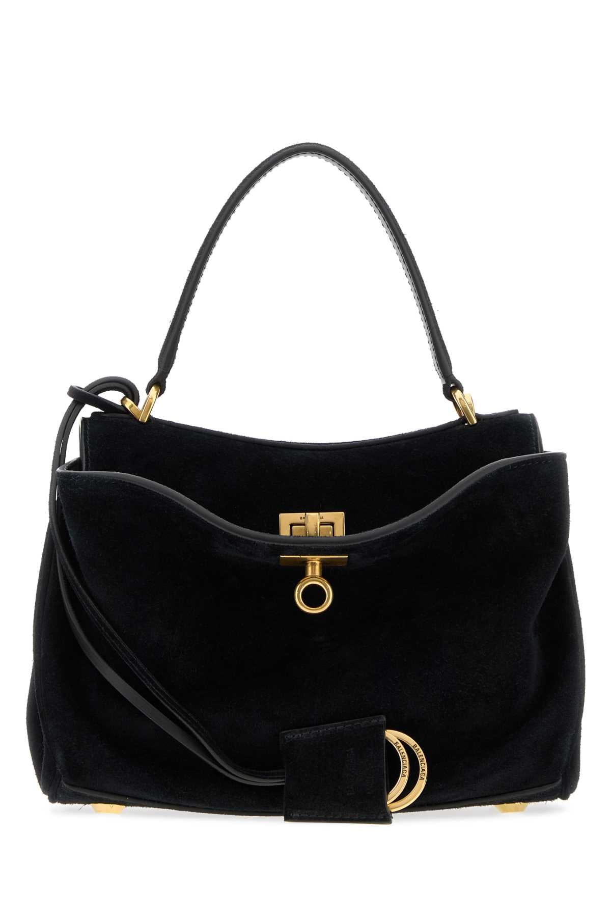 Balenciaga Women Black Suede Mini Rodeo Handbag BALENCIAGA