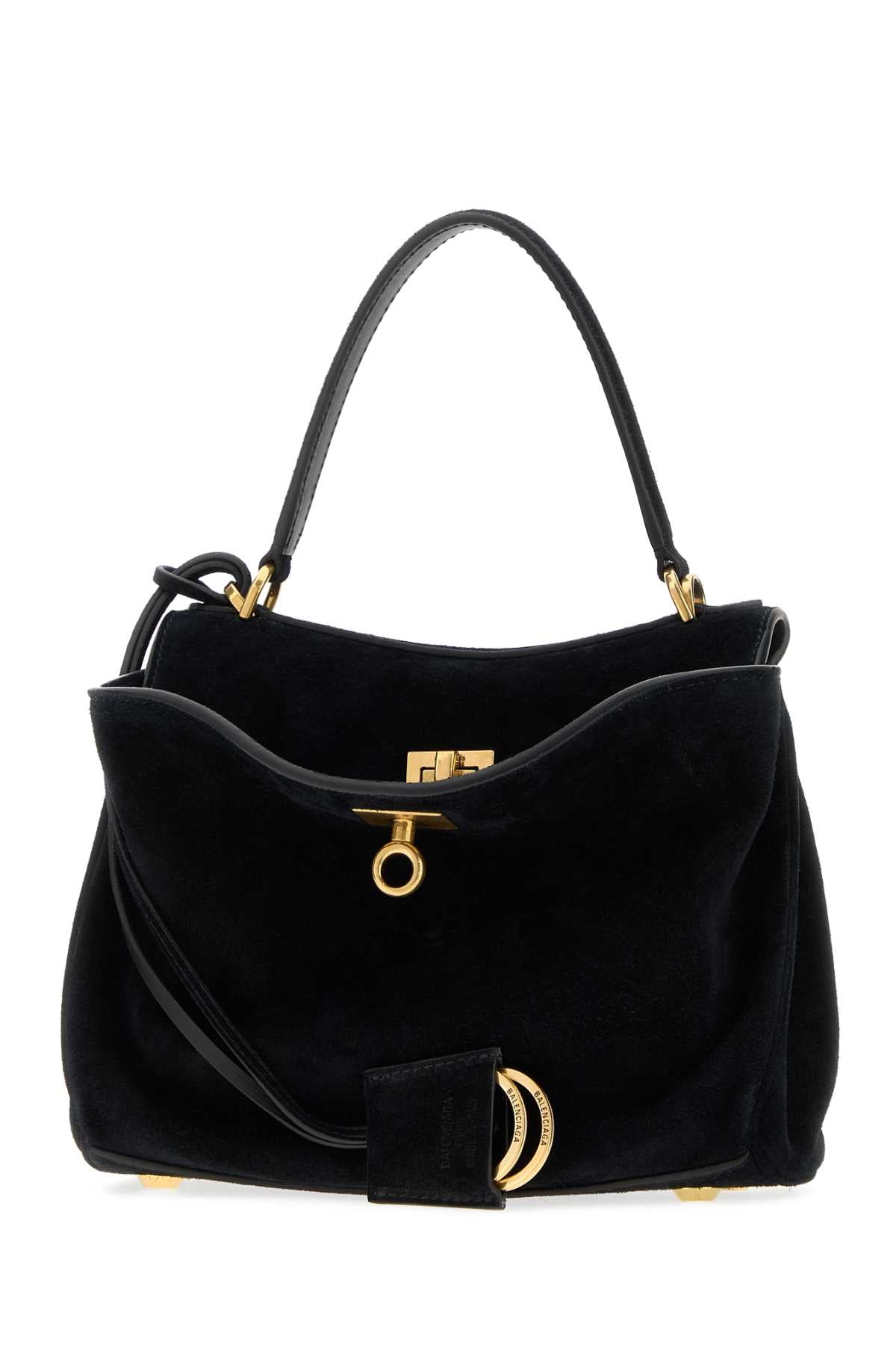 Balenciaga Women Black Suede Mini Rodeo Handbag BALENCIAGA