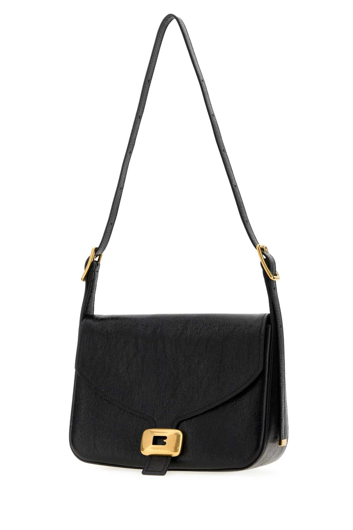 Balenciaga Women Black Leather Medium Clicca Shoulder Bag BALENCIAGA