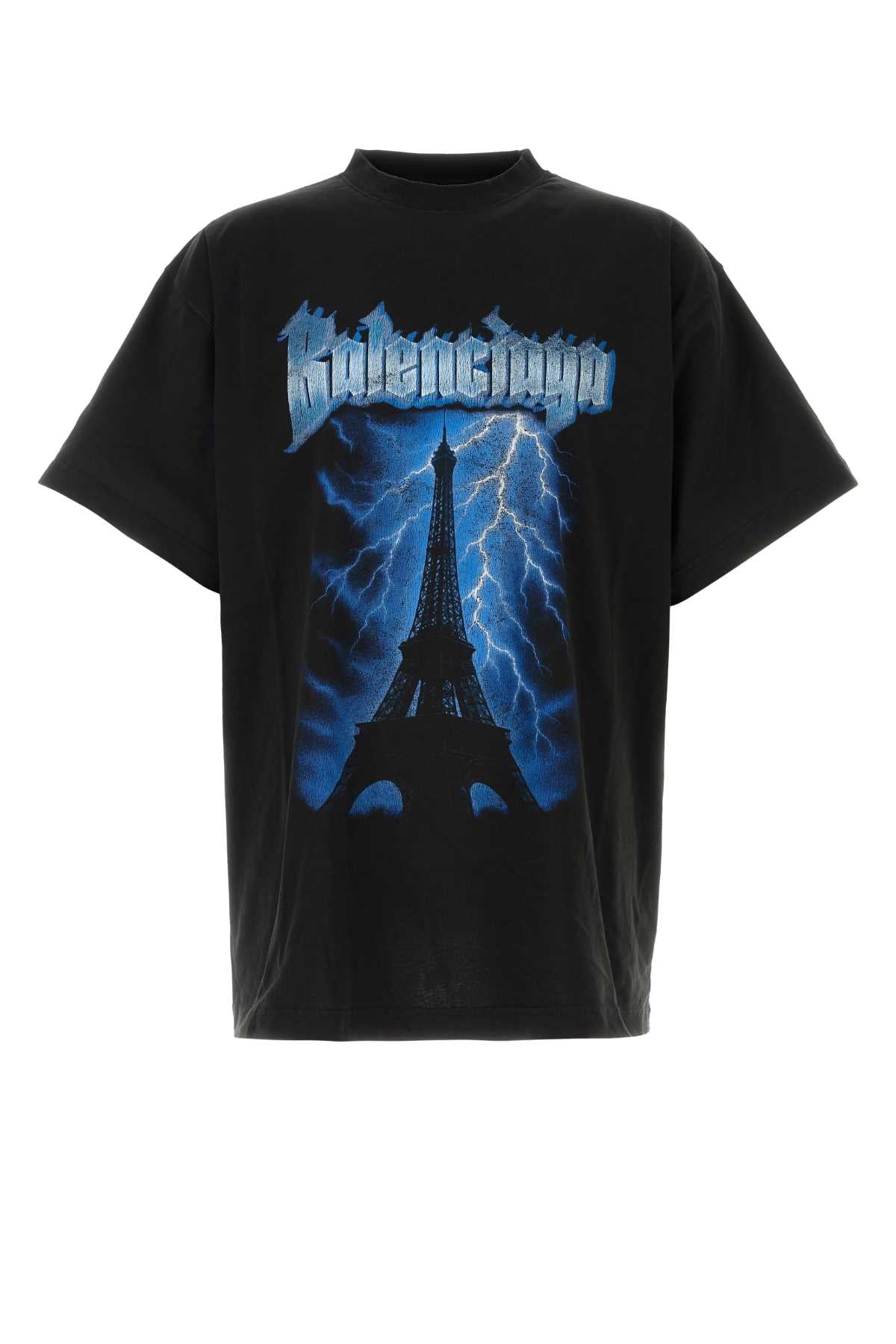 Balenciaga Men Black Cotton Oversize T-Shirt BALENCIAGA