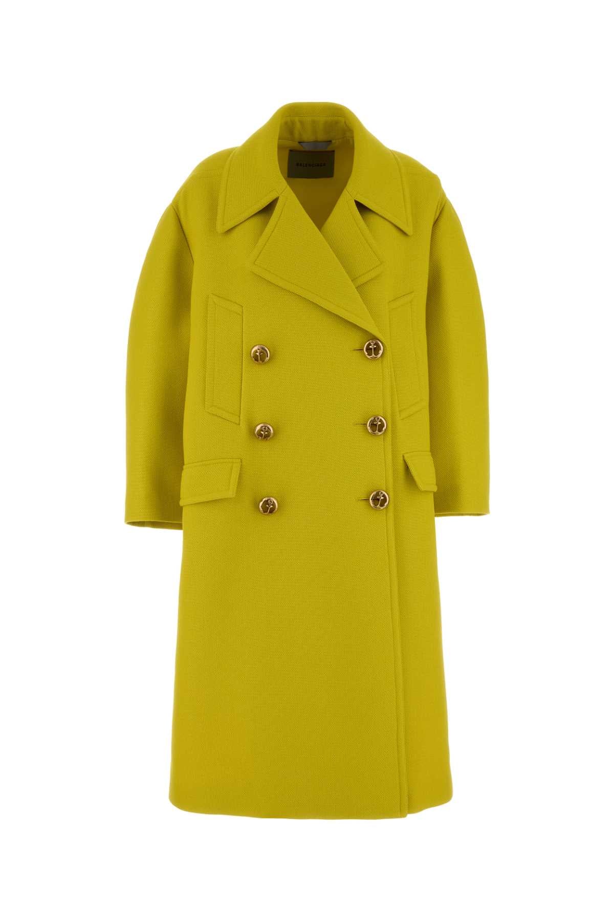 Balenciaga Women Yellow Wool Coat BALENCIAGA