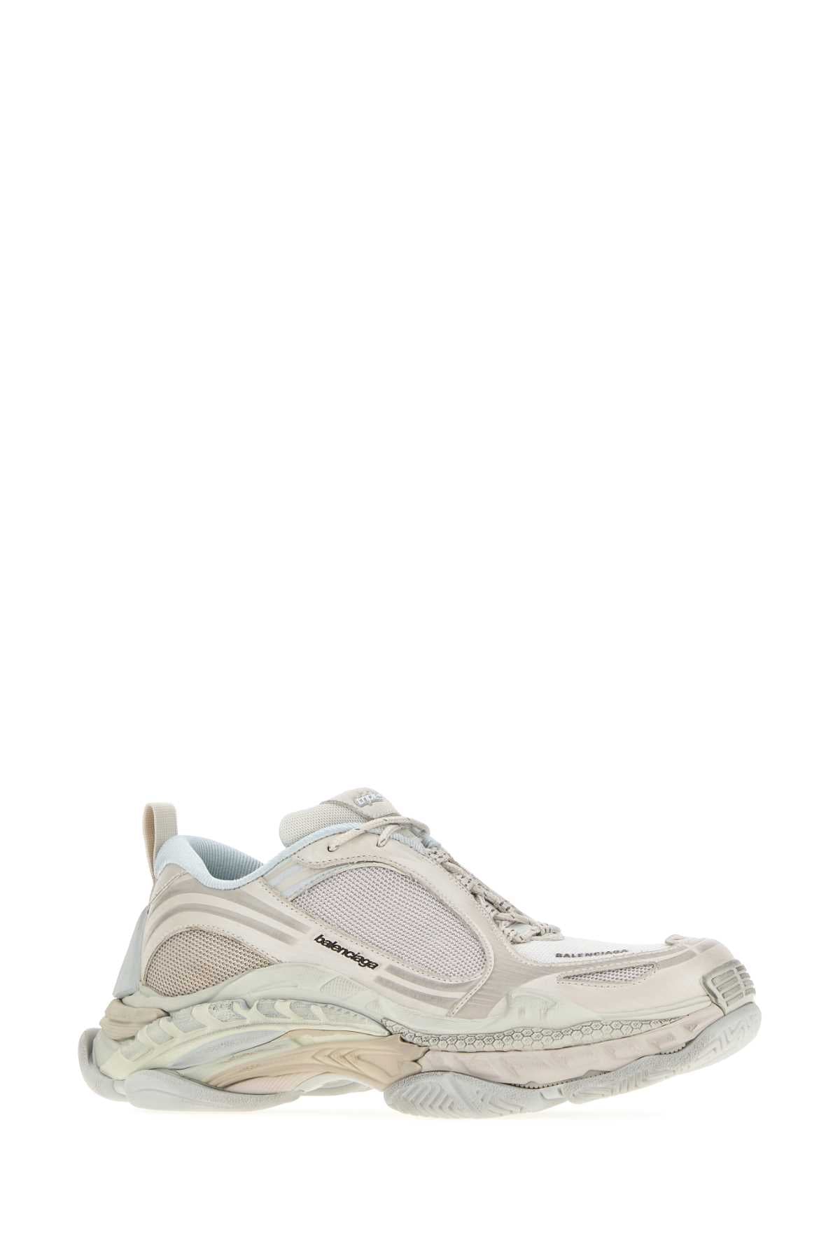 Balenciaga Women Chalk Canvas And Rubber Triple S.2 Sneakers BALENCIAGA