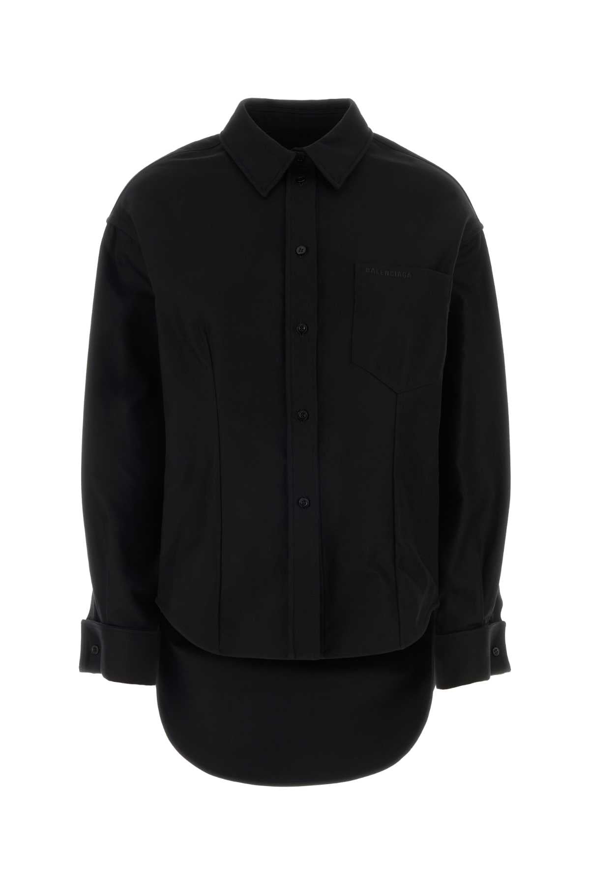 Balenciaga Women Black Gabardine Shirt BALENCIAGA