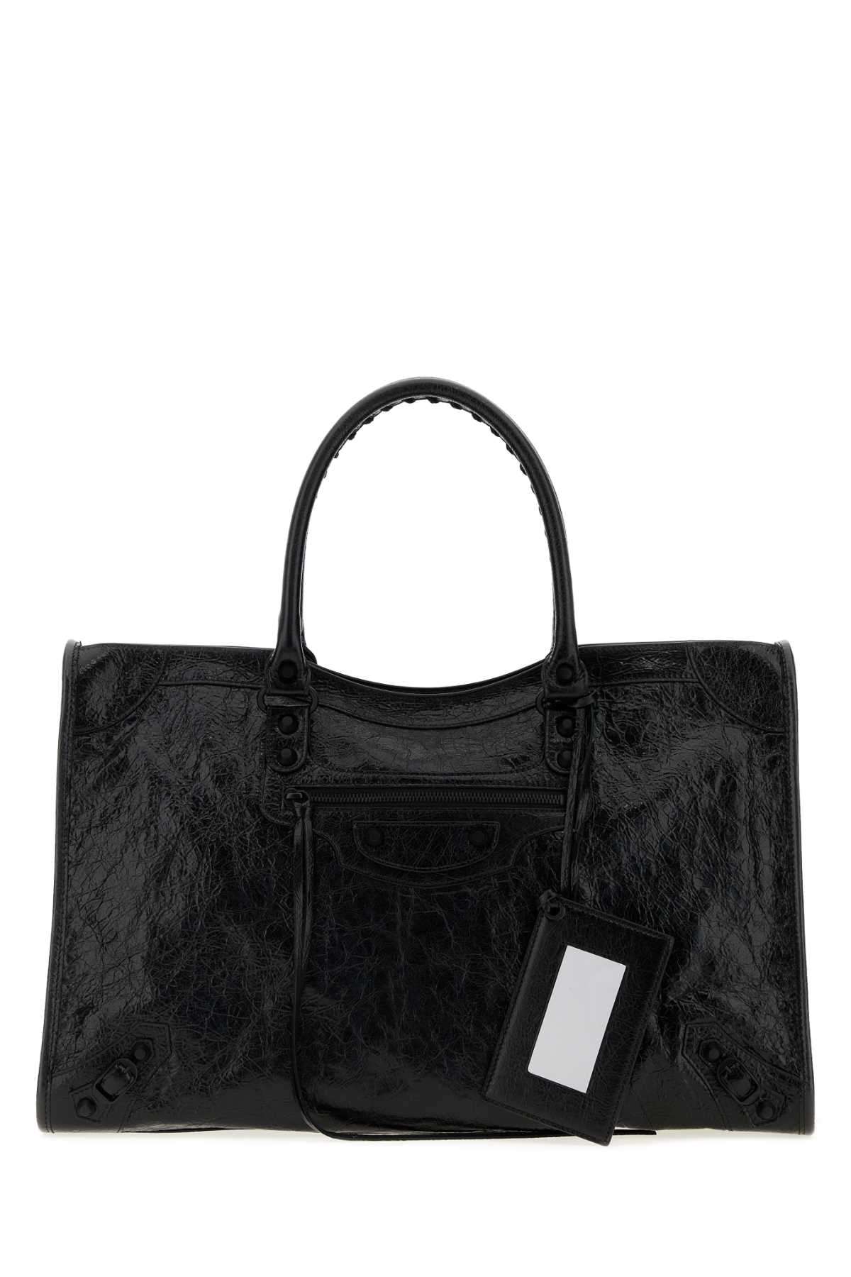 Balenciaga Men Black Leather Large Le City Shopping Bag BALENCIAGA