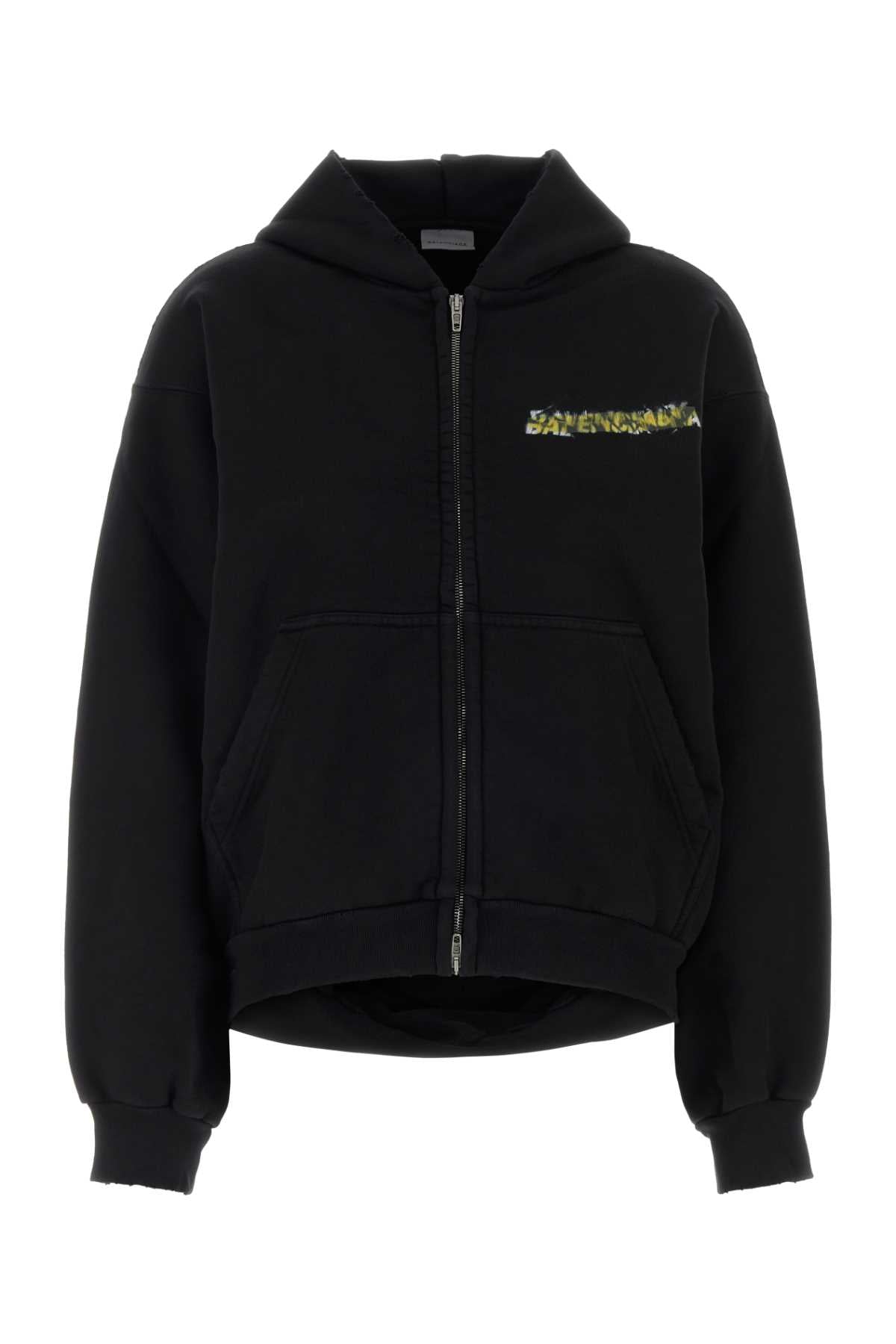 Balenciaga Women Black Cotton Oversize Sweatshirt BALENCIAGA