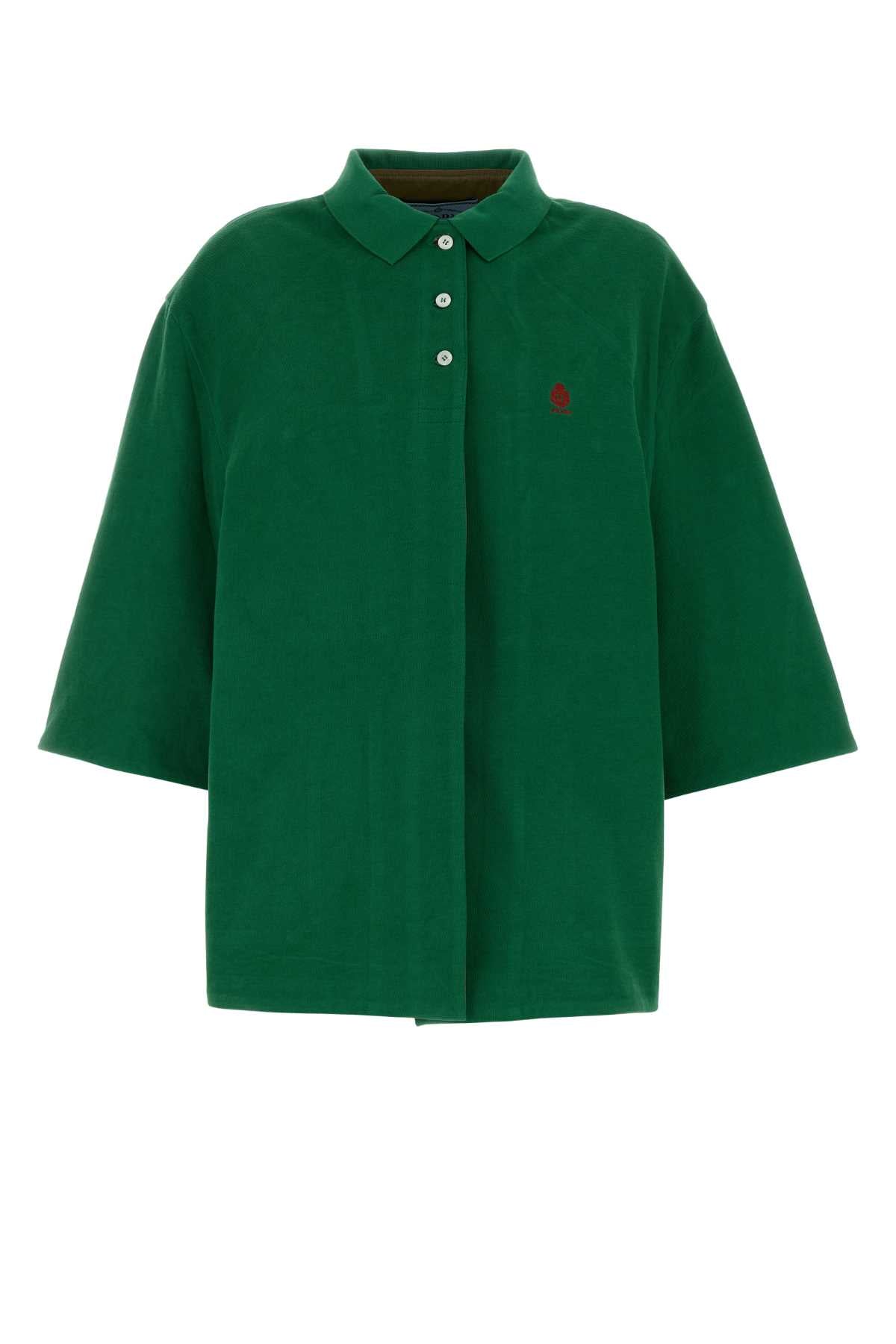Prada Women Grass Green Piquet Jacket PRADA