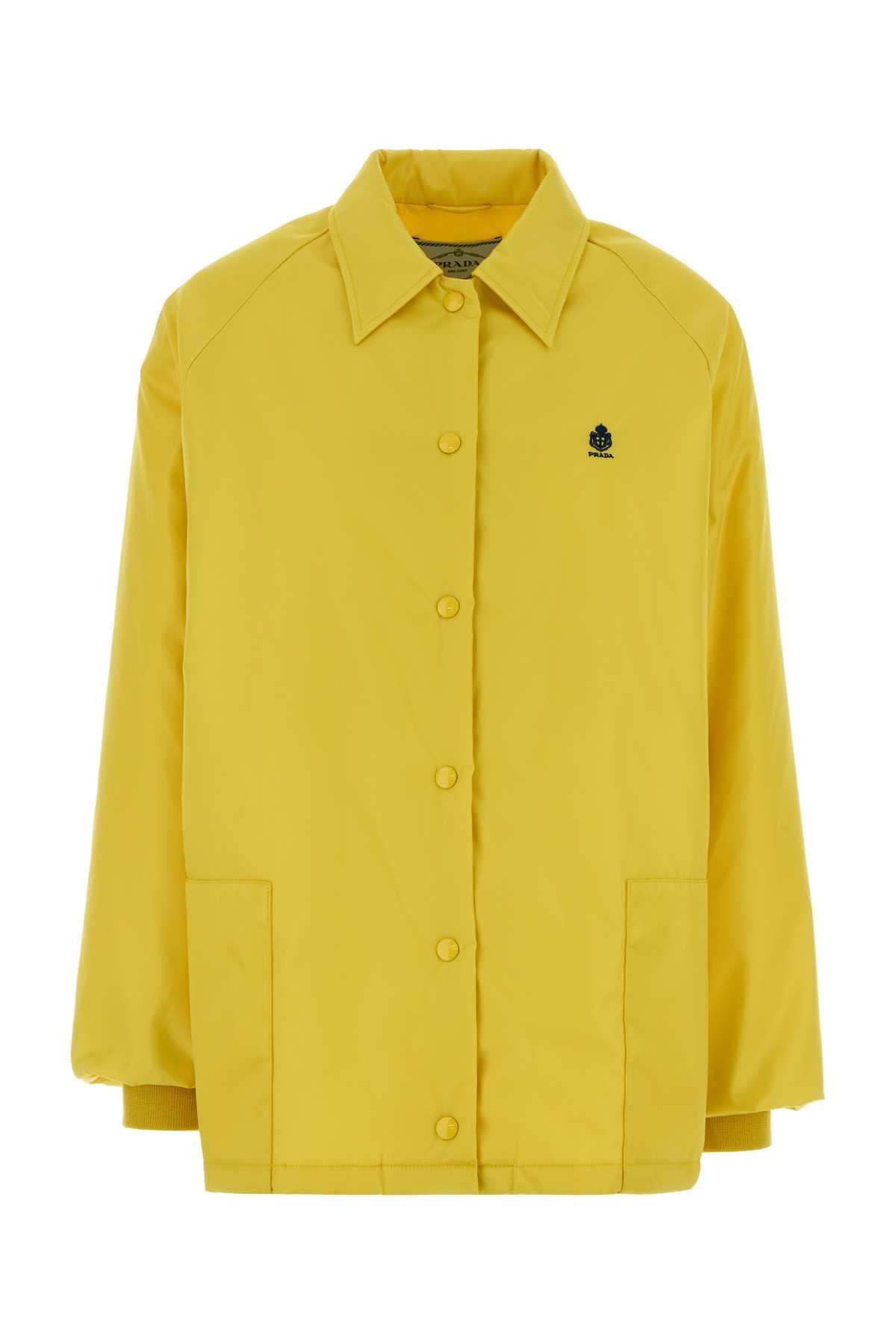 Prada Women Yellow Re-Nylon Jacket PRADA