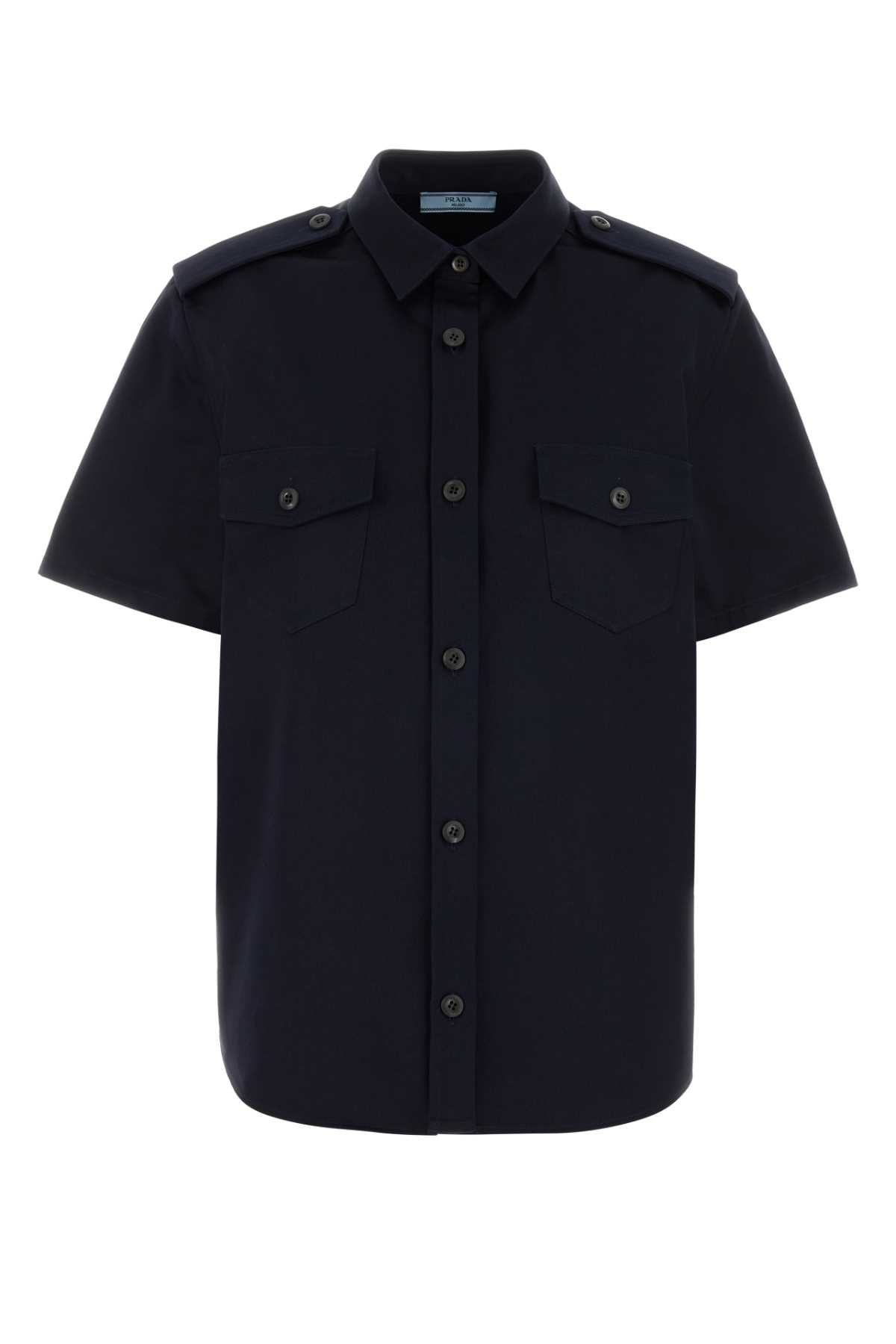 Prada Women Navy Blue Cotton Shirt PRADA