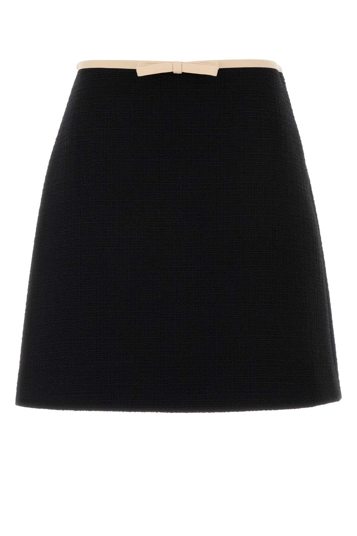 Valentino Garavani Women Black Tweed Mini Skirt VALENTINO GARAVANI