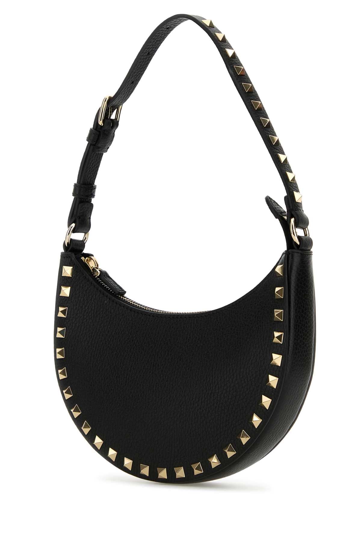 Valentino Garavani Women Black Leather Rockstud Handbag VALENTINO GARAVANI